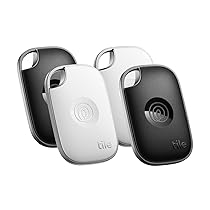 Tile by Life360 Pro (2024) – Localizzatore, cerca oggetti e tracker Bluetooth per chiavi, borse e altro. Compatibile con iOS e Android. Trova telefono. Pacchetto da 4 (Nero, Bianco)