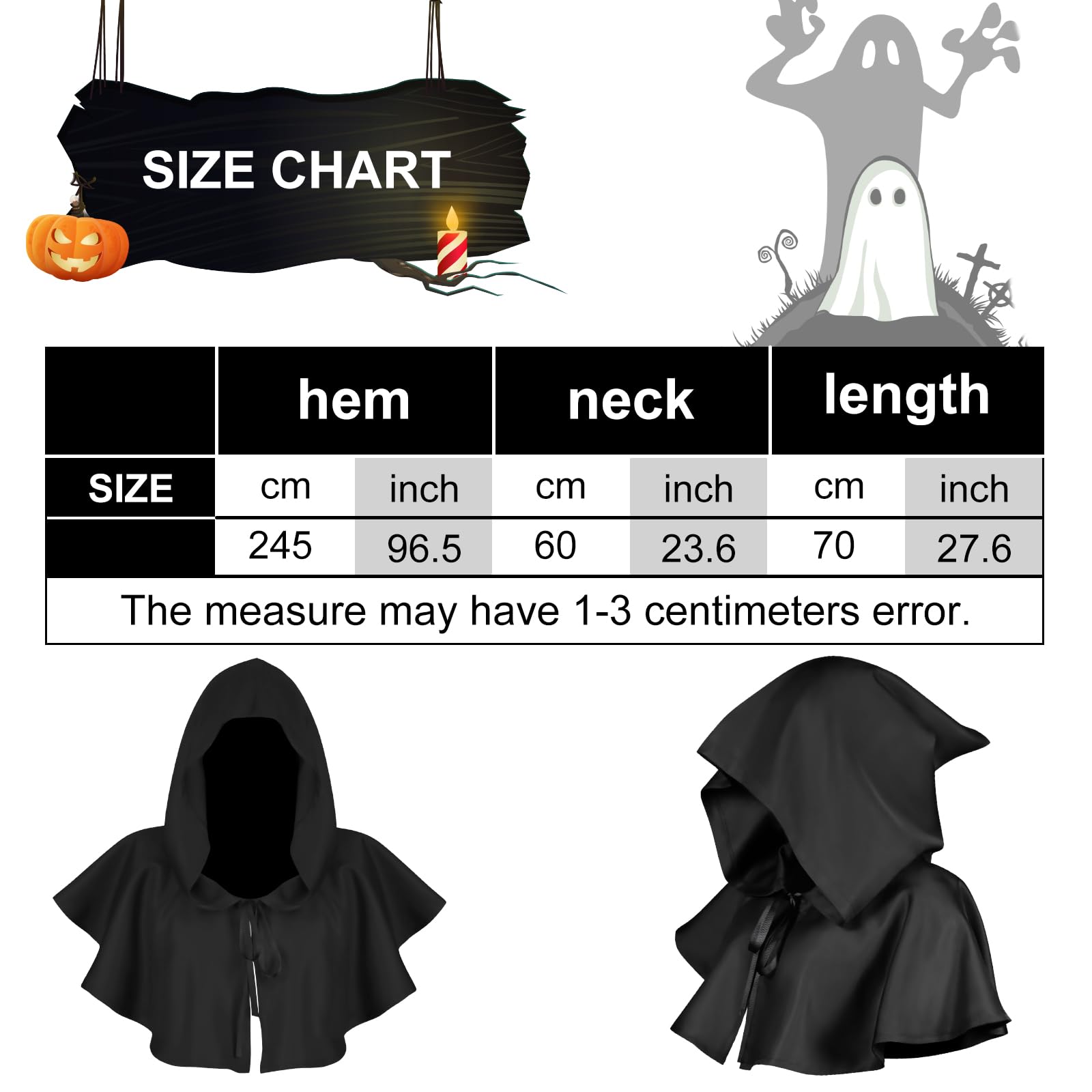 Lifreer Plague Doctor Mask - Steampunk Bird Mask Costume for Adults Black & Orange with Gloves & Hooded Cloak Cape for Gothic Halloween - Image 3