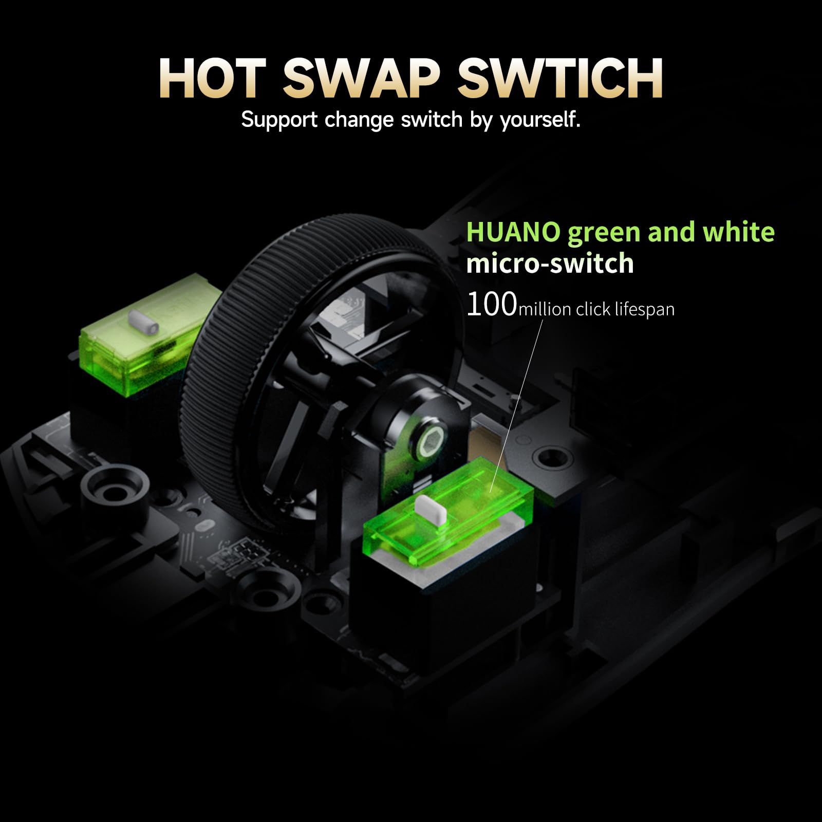 RAWM Ratón inalámbrico para juegos 8K, sensor óptico PAW3950 30K DPI, ligero de 55 g, MCU Nordic 52840, eSports simétricos y ratones para juegos FPS