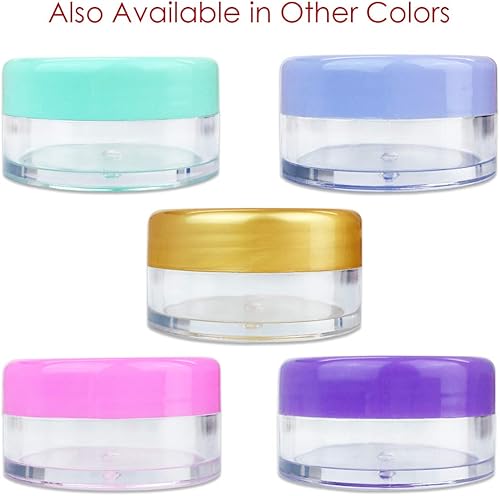 Miniatura 8 de Beauticom 4 piezas de lavanda azul bebé tarro vacío de plástico transparente de 0.3 fl oz0.35 oz recargable crema cosmética sombra de ojos uñas