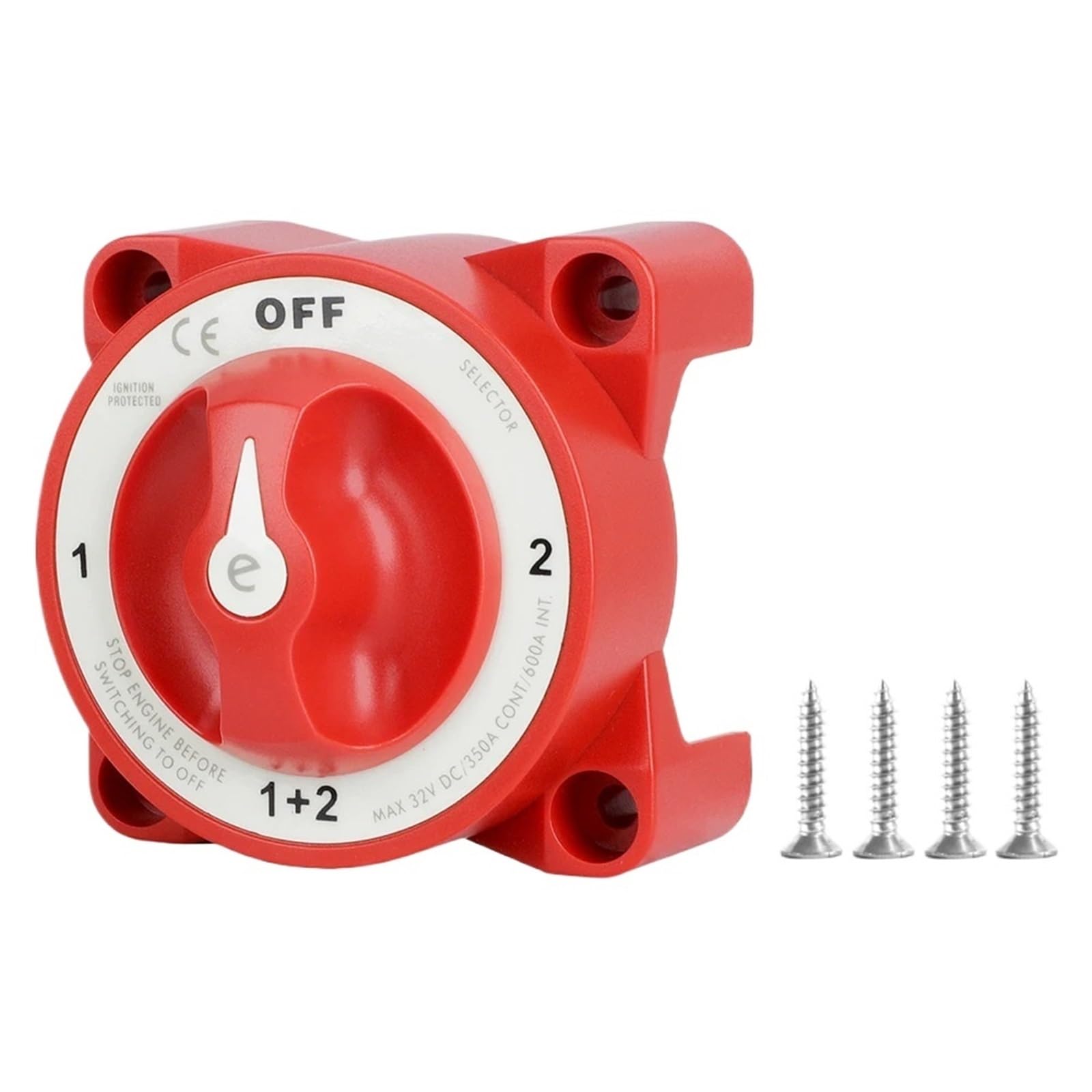Interruttori di disconnessione doppia batteria 32V 350A AFD 4 posizioni OFF-1-2-1+2(Red)