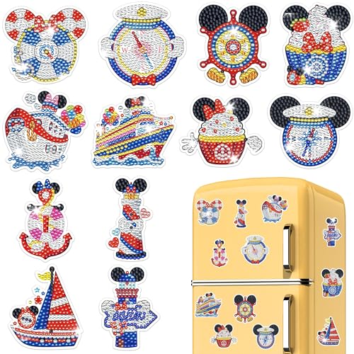 12 Pcs Mouse Diamond Painting Magnets