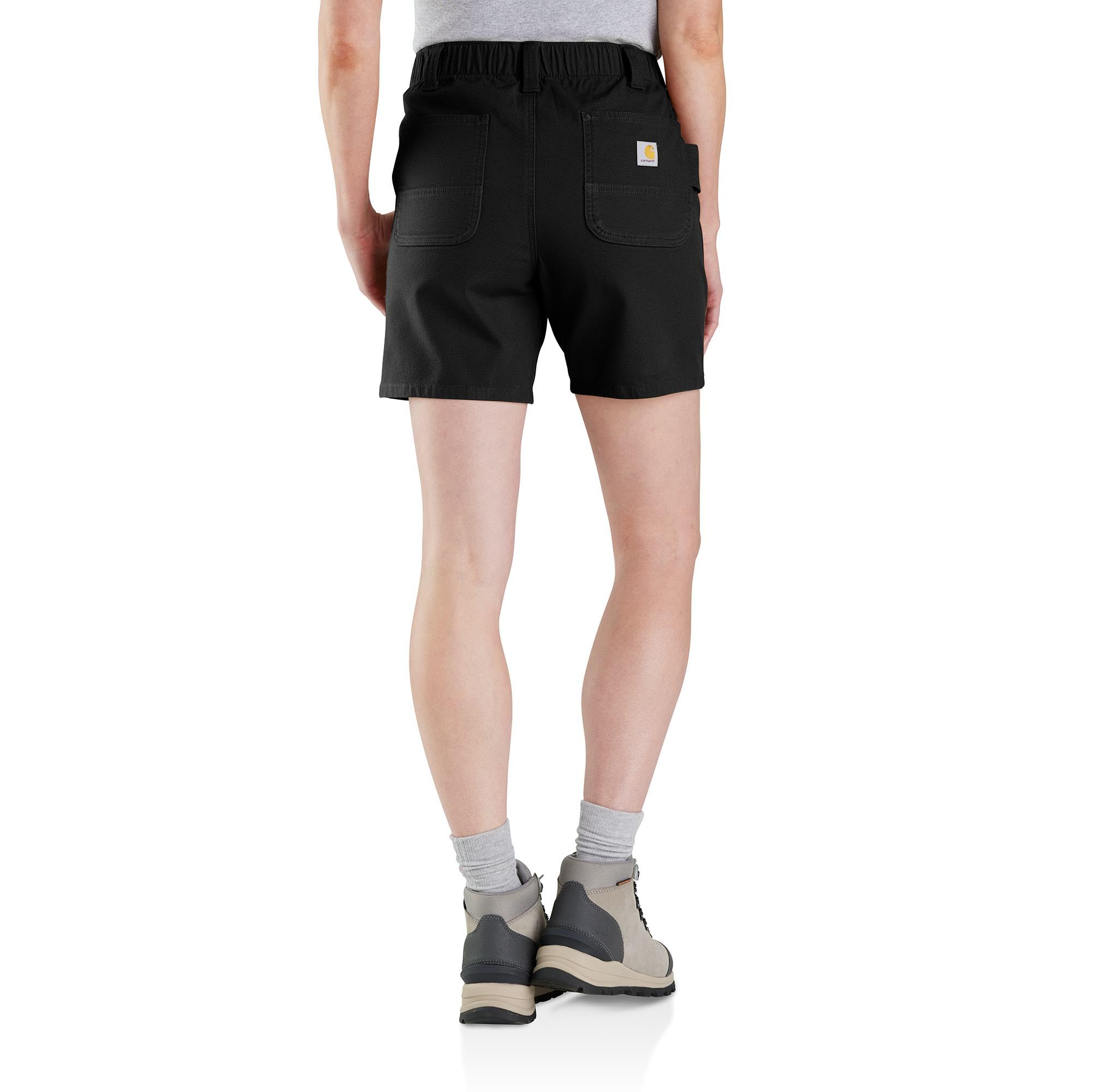 Carhartt Damen Rugged Flex Relaxed Fit Canvas Arbeitsshorts, Schwarz, 46