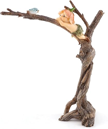 Top Collection Jardín de hadas en miniatura y jardín de terrario Sprite con estatua de pájaro