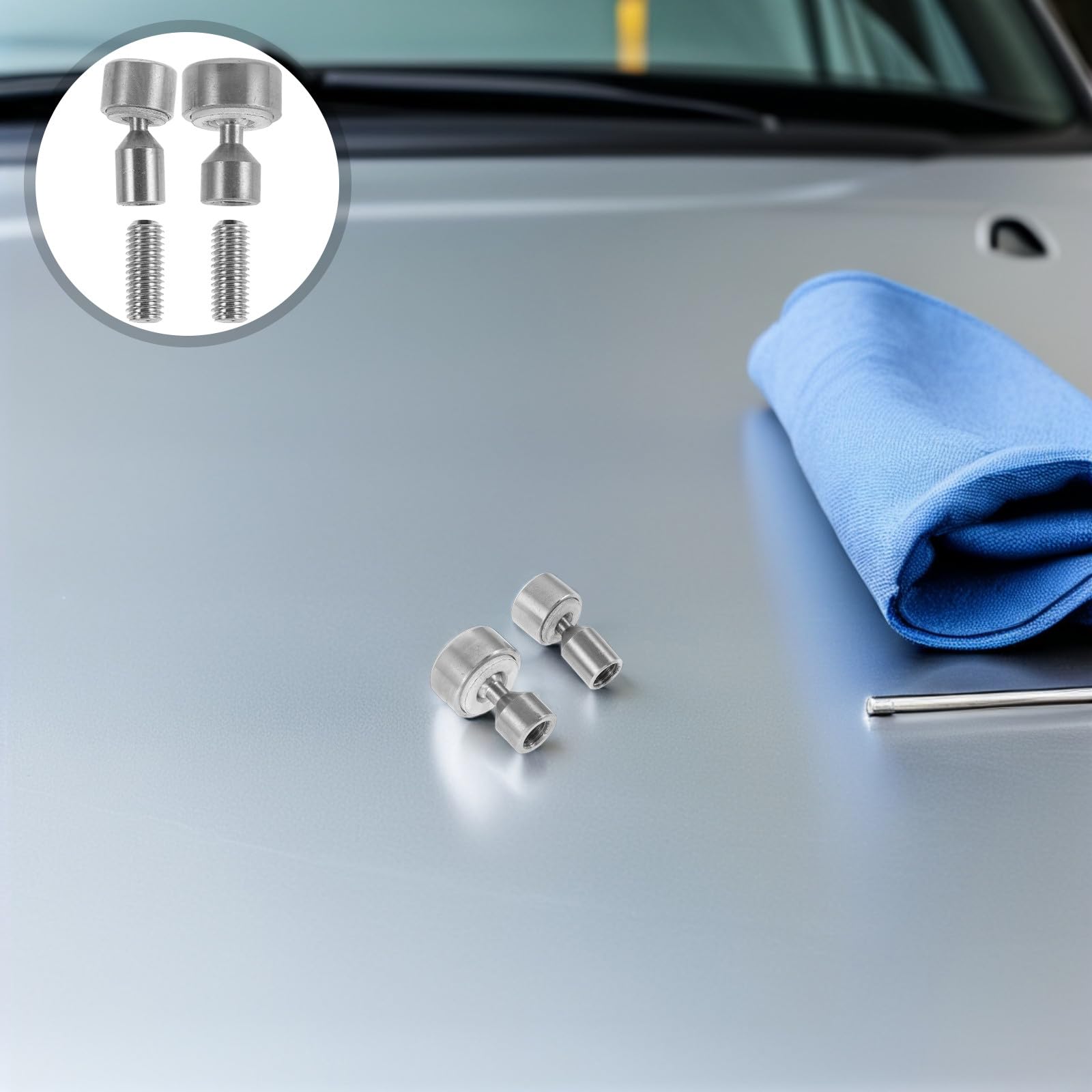 2 Stück Universelles Auto Reparaturwerkzeug aus Metall mit Voller Abdeckung für Selbstgemacht Garage und Karosseriereparatur in Silber