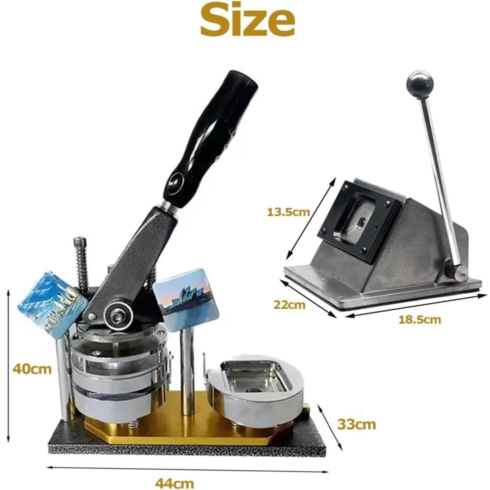 Zegar światowy wiele stref czasowych 50 * 50mm Magnetyczna maszyna do produkcji odznak na lodówkę, profesjonalna metalowa maszyna do produkcji odznak, z obcinaczem do papieru + 100 sztuk materiałów, d