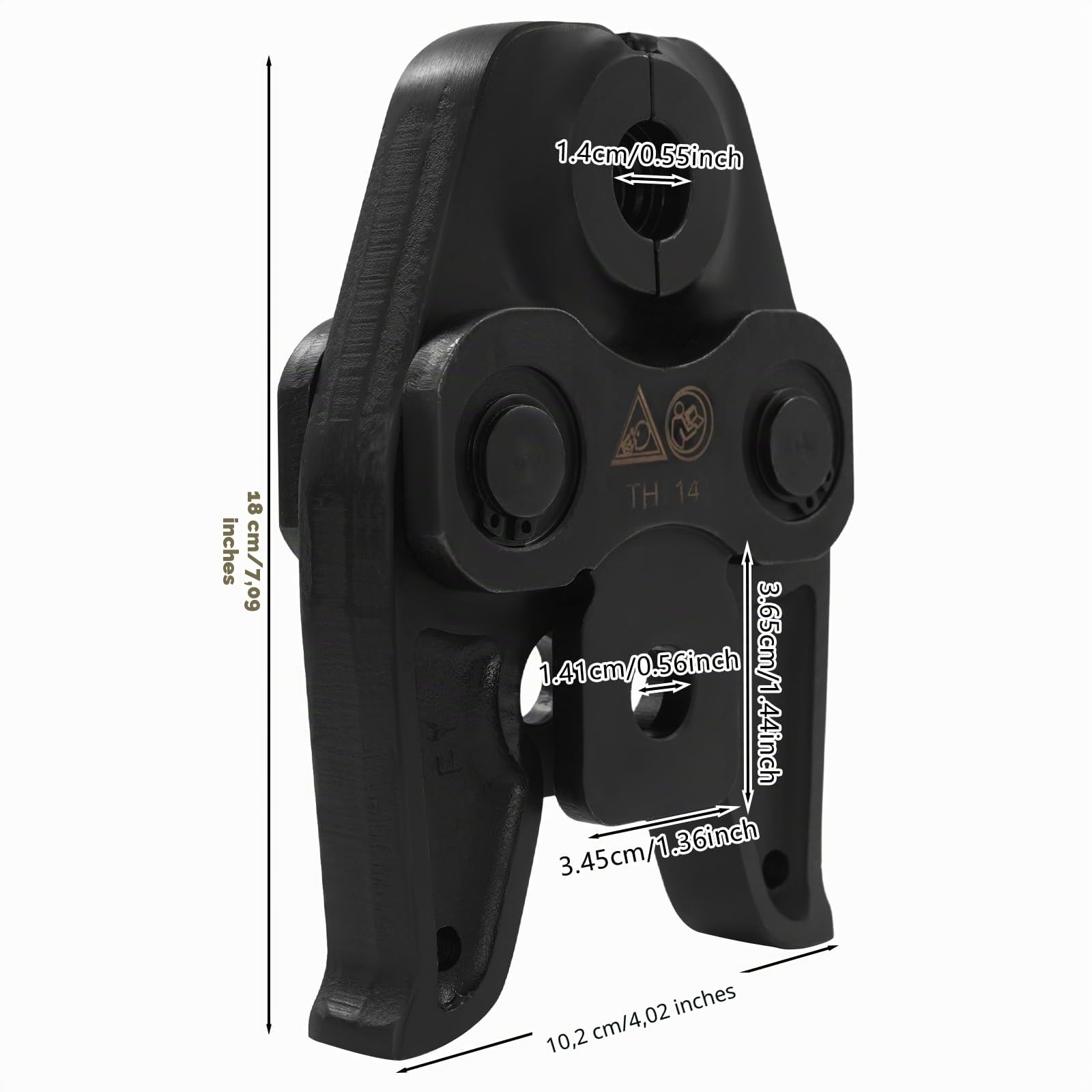 TH14/18 - Jeu de mâchoires à sertir - 14 mm et 18 mm - Pour pince à sertir - Inserts robustes et précis pour tubes composites PEX/en aluminium et raccords en cuivre - Compact, résistant à l'usure