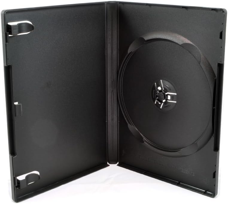 Maxtek100 Pack Maxtek Standard 14mm Black Signle Disc DVD Cases with Outer Clear Sleeve, Machine Pack Grade, 100% New Plastic Material!