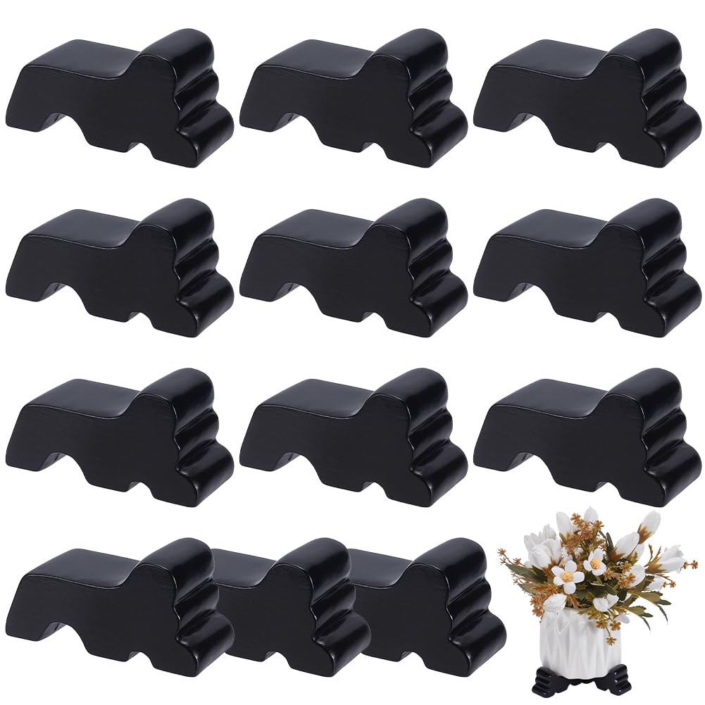 ORIGACH 12 PCS Resin Pot Feet for Outdoor Planters, Black