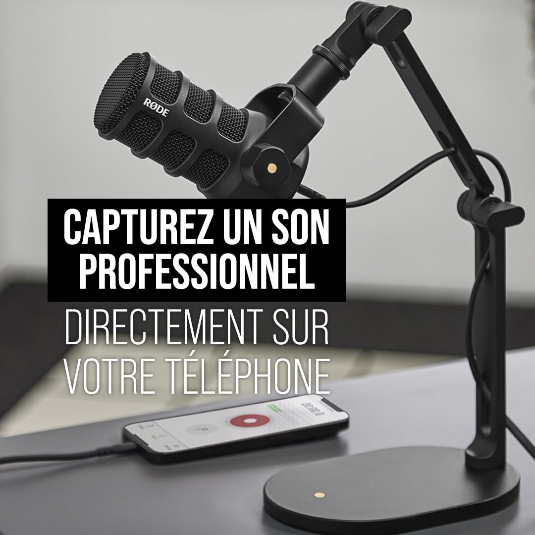 RØDE PodMic USB Microphone dynamique polyvalent de diffusion Avec connectivité XLR et USB pour les podcasts, le streaming, le jeu, la création musicale et de contenu (Noir)