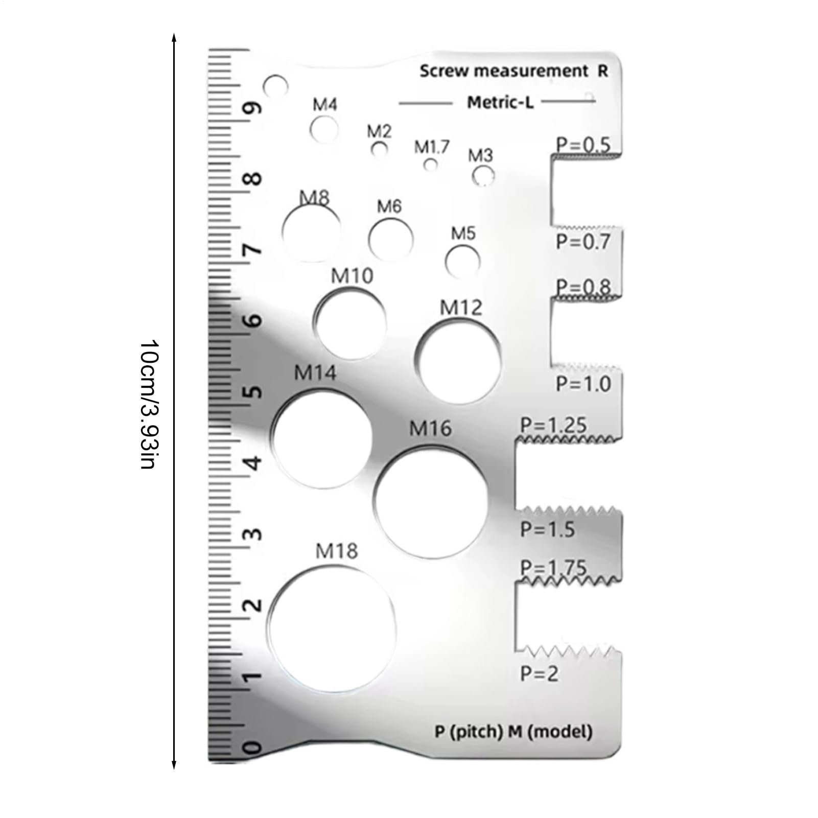 Jauge de Filetage | Règle de Mesure Précise pour Boulons,Règle de Filetage en Acier Inoxydable pour Garage, Industrie, Automobile, Bricolage, Menuiserie, Construction