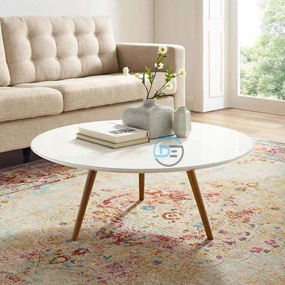 Royal Design Wooden Small Center Table | Nightstand Table | Coffee Table | Console Table for Living Room Bedroom and Office Furniture | Bedside Table | (White)