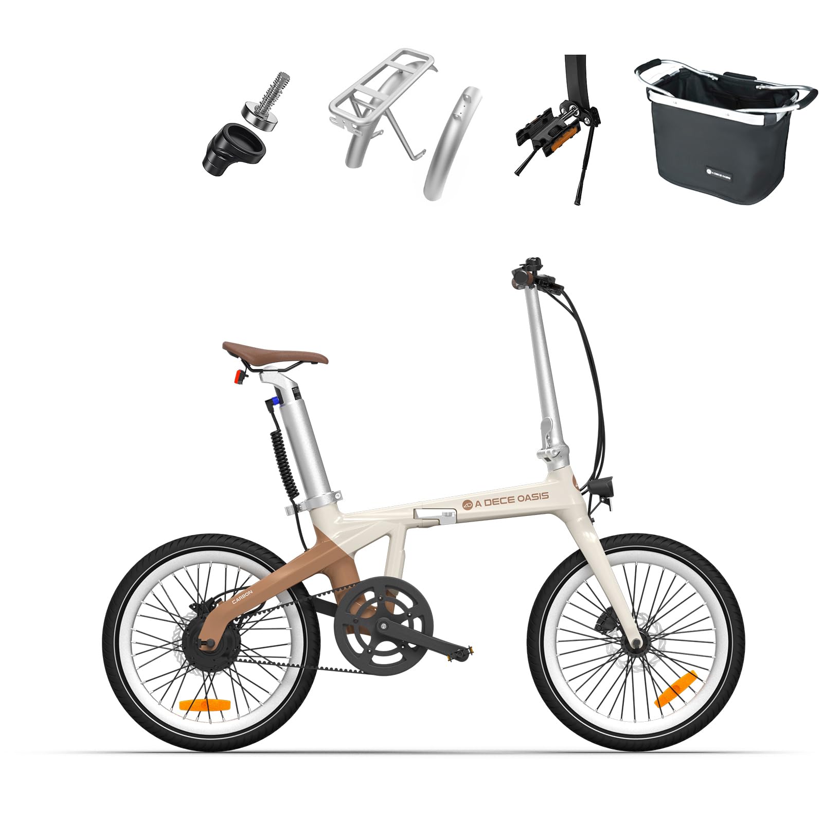 A Dece Oasis ADO E-Bike Air Carbon Elektrofahrrad, ebike Damen/ebike  Herren,Bike,klapprad Riemenantrieb 14,5Kg IPS LCD Display, GPS,ADO  APP,250W(Wei) : Amazon.de: Sport & Freizeit