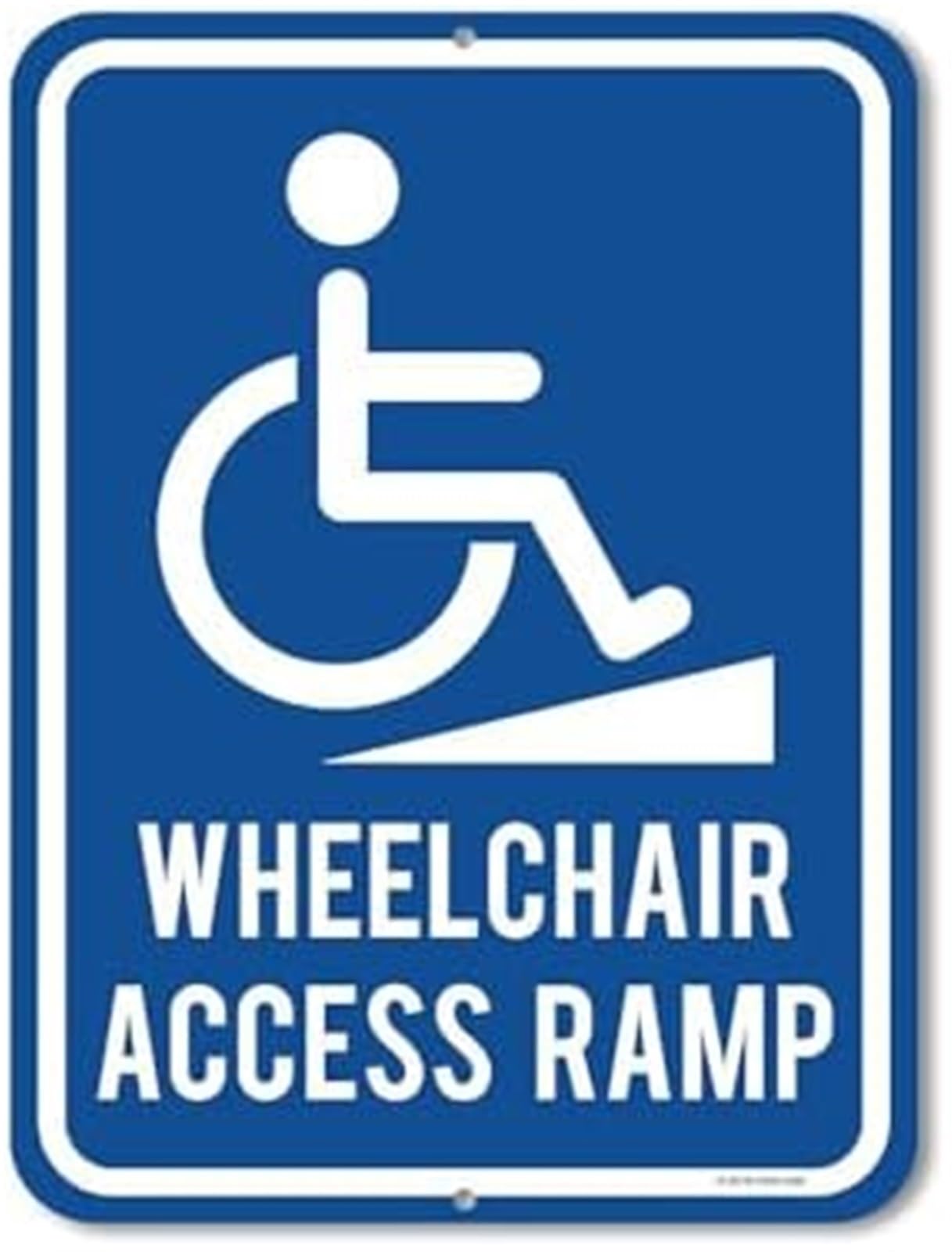 FNYUVNFAF Accessible Handicap Wheelchair Ramp Metal Sign Aluminum for Business Office Store 8 X 12 in