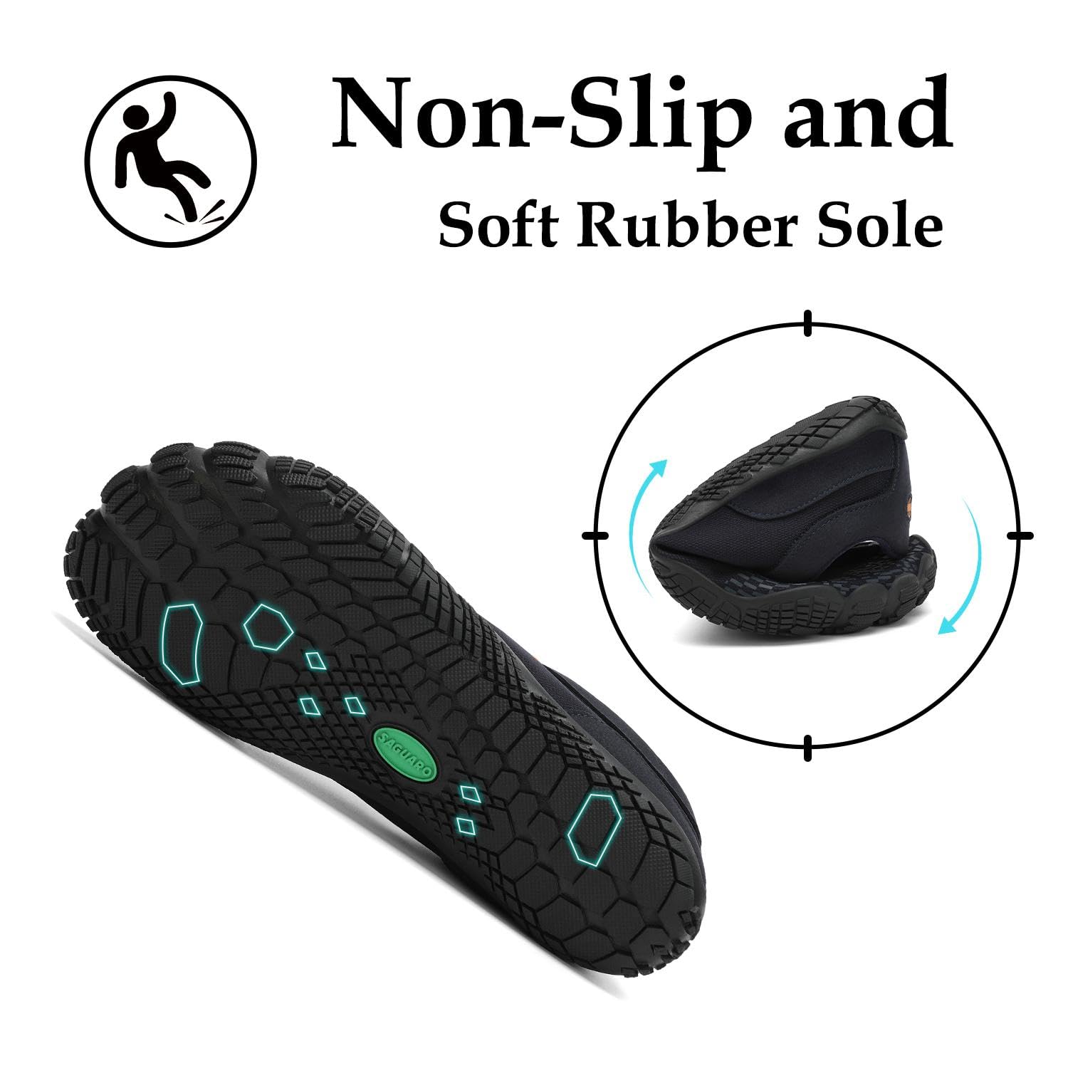 SAGUARO Scarpe Barefoot Minimaliste Uomo Donna - Scarpette Scogli per Spiaggia Acqua - Leggere Antiscivolo Traspiranti - con Padelle Larghe e Zero Gocce, Blu Abete, 46 EU