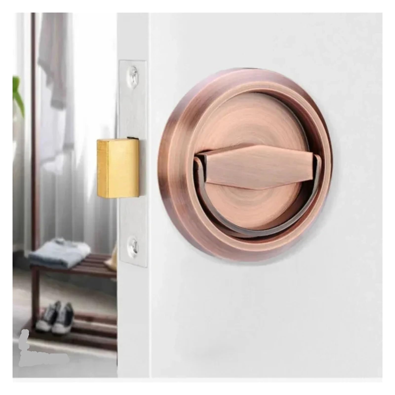 Oculto Empotrado Copa Puerta Cerradura invisible con anillo de tracción acero inoxidable integrado