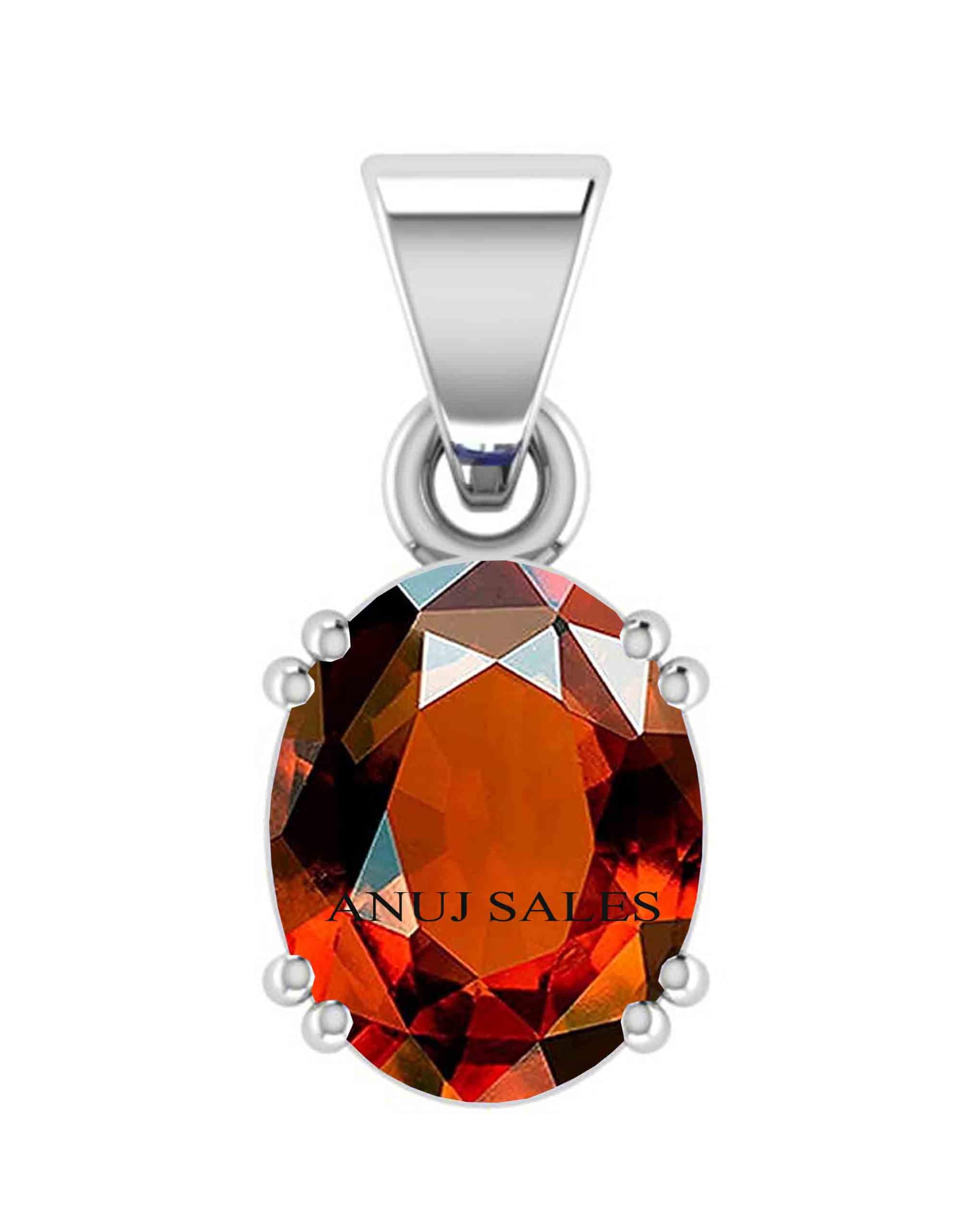 dugu gems 7.25 Ratti /6.00 Carat Certified Natural Gemstone Gomed Hessonite Stone Panchdhaatu Stone Pendant Locket Silver Plated Pendant Locket for Man and Women-picture-37