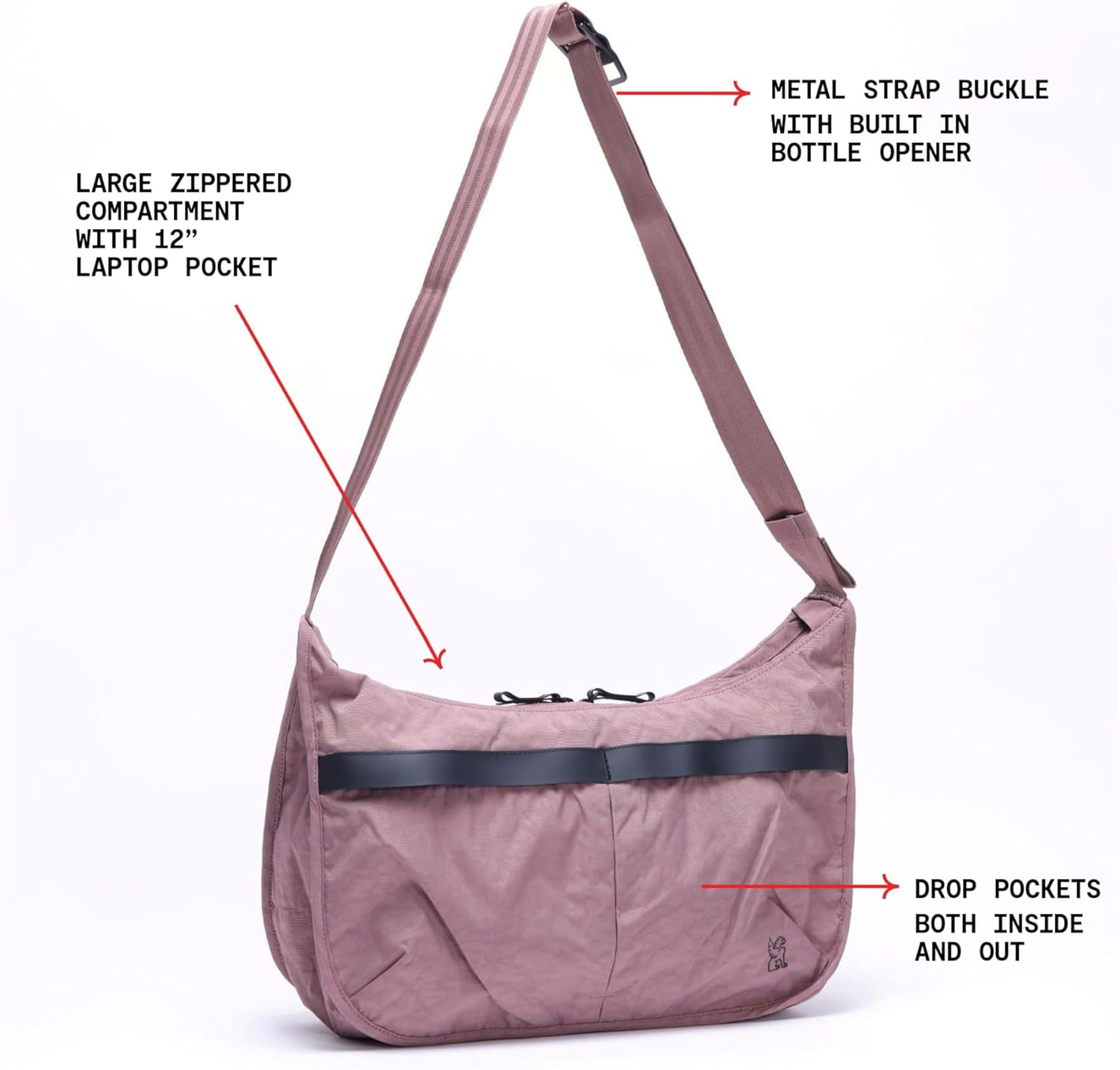 Chrome Industries Yoyogi Messenger, Crossbody Bag for Men and Women, Large Zippered Main Access, Metal Buckle, Laptop Pocket