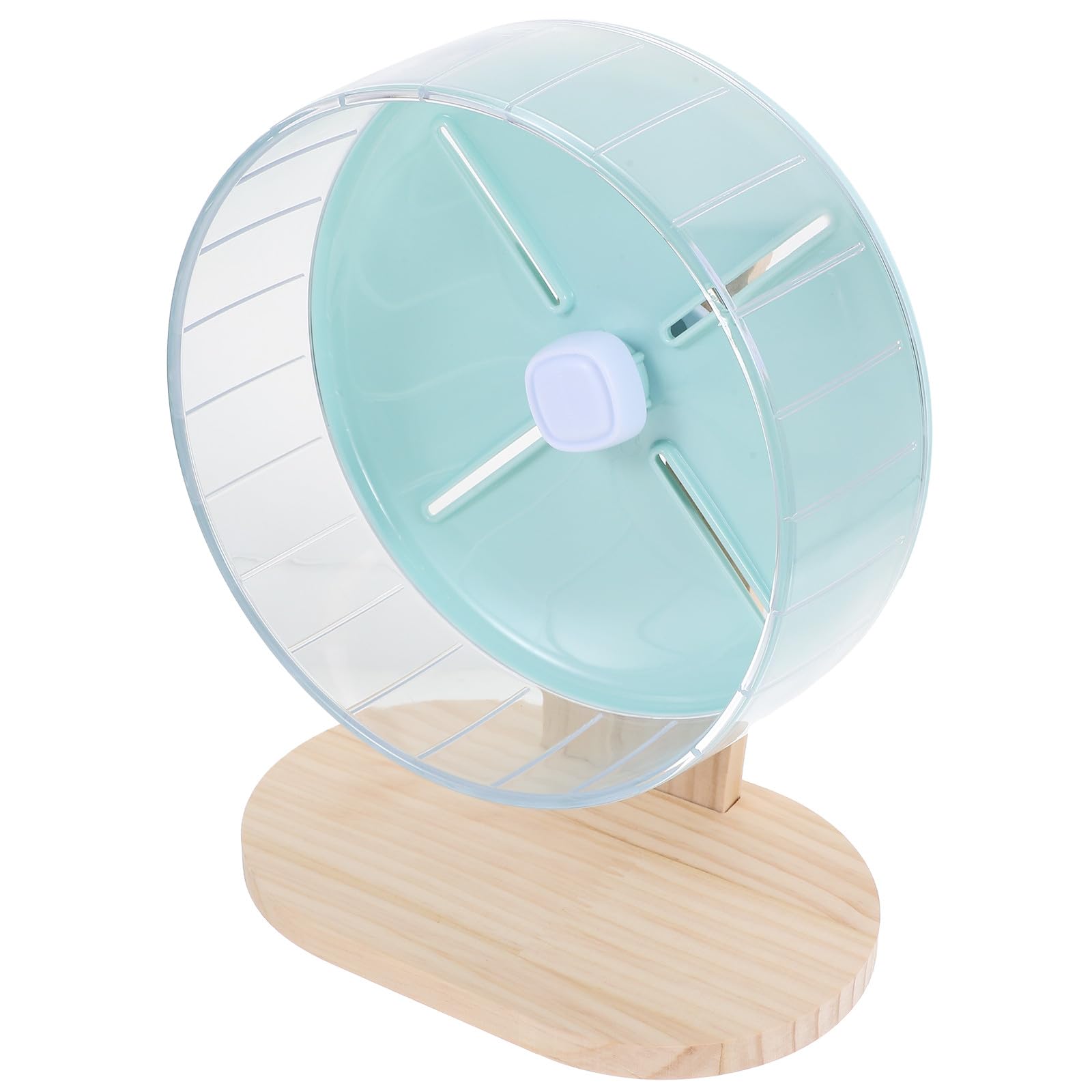 STOBAZA Rueda de Hámster Silenciosa Base Estable de Madera y Abs, Rueda Compacta para Jaula de Mascotas Pequeña y Deportes para Hámster y Oso Dorado