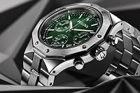 Bulova Men's Classic 6-Hand Chronograph High Performance Quartz Silver Stainless Steel Watch, Green Dial,Geometric Bezel 24 Hour Time, 44mm, Style:96B409 — image 6