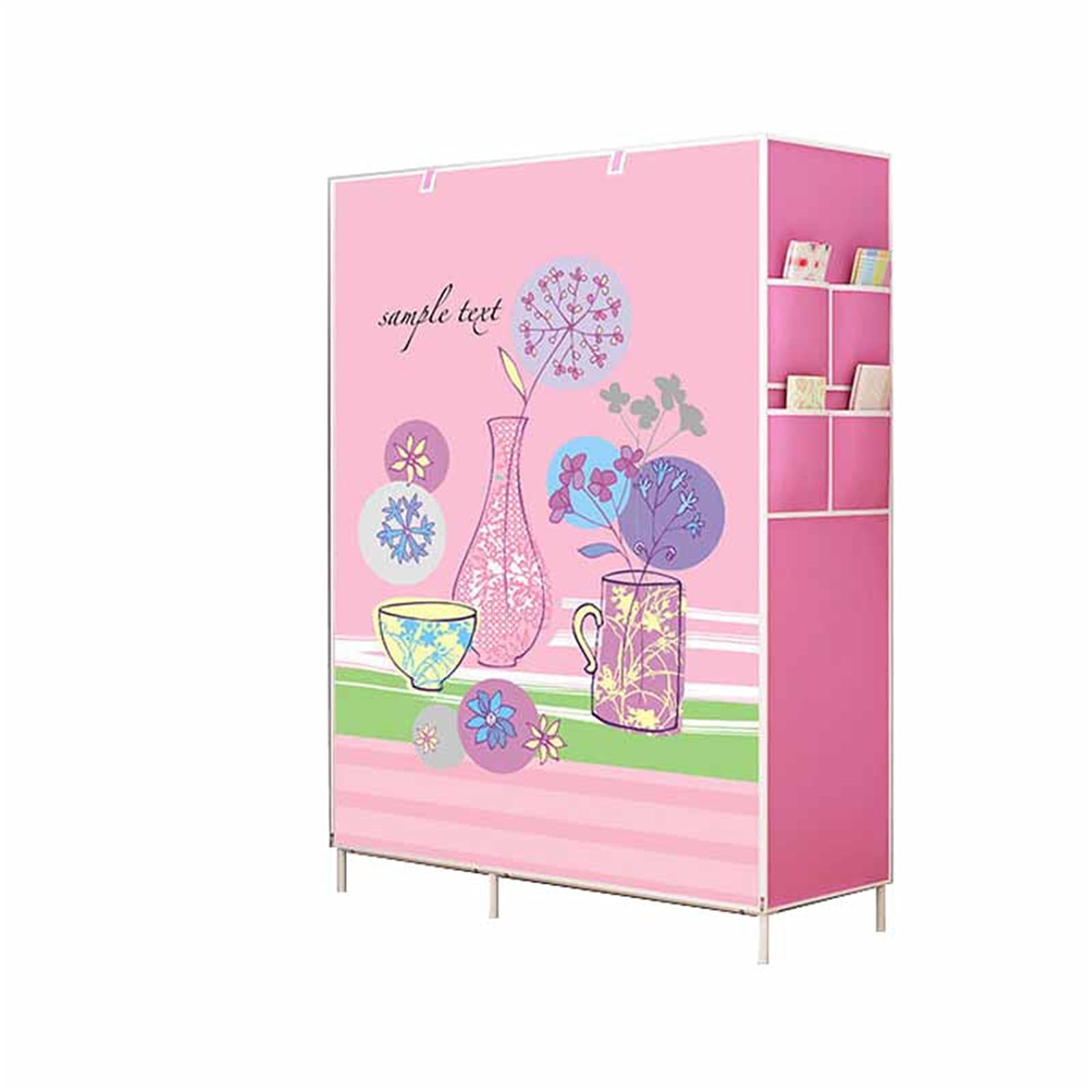 Armoire ouverte en tissu à motif peint pour optimiser le rangement linge