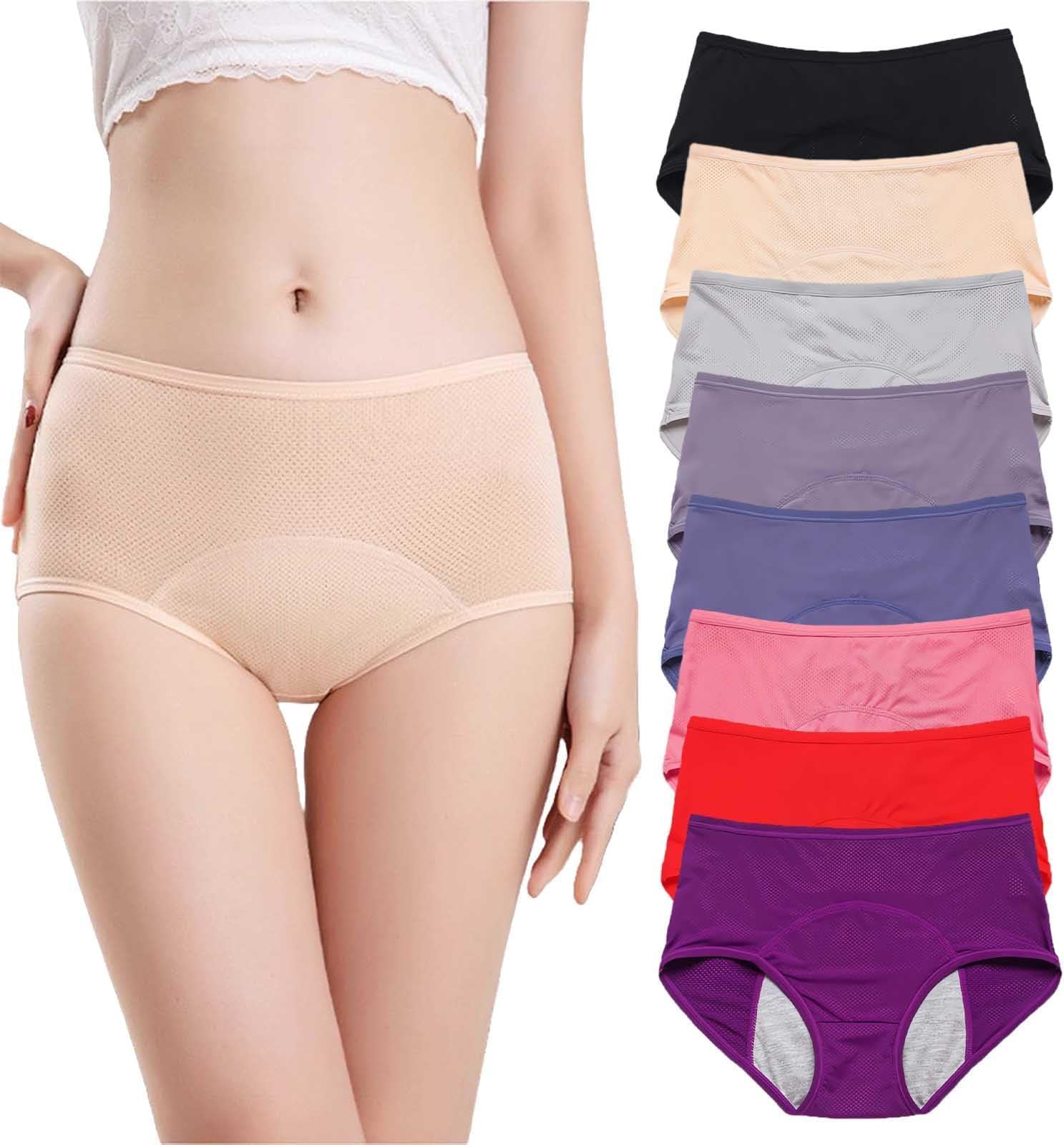 Rwraeo Women's 8Pcs Everdries Panties For Over 60,Everdries Leakproof Underwear,Comfort Plus Size Incontinence Underwear For (,3Xl)