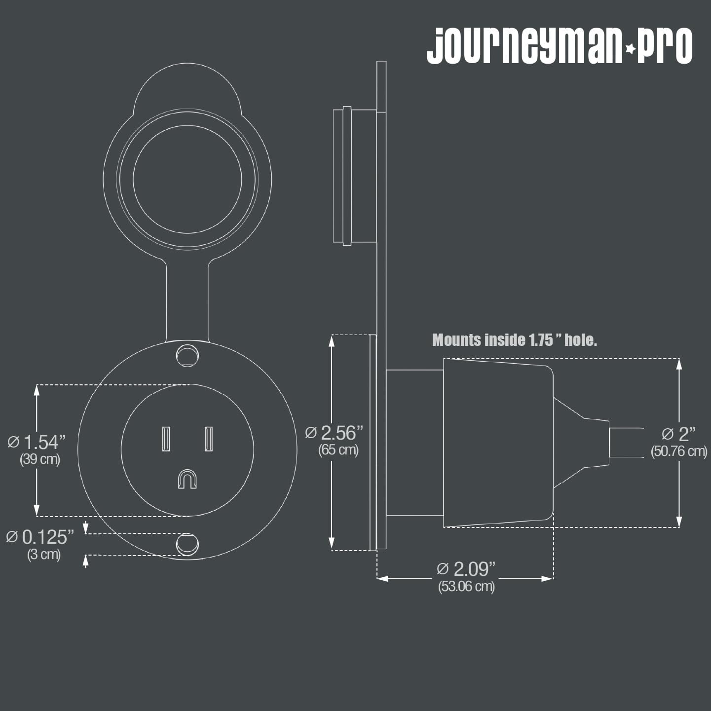 Journeyman-Pro 5279 15 Amp 120-125 Volt, NEMA 5-15 Flanged Outlet, Black Commercial Grade, 2 Pole-3 Wire, Straight Blade Plug Outdoor Receptacle, Surface Mount Outlet (Front Cover Only, 10-Pack)