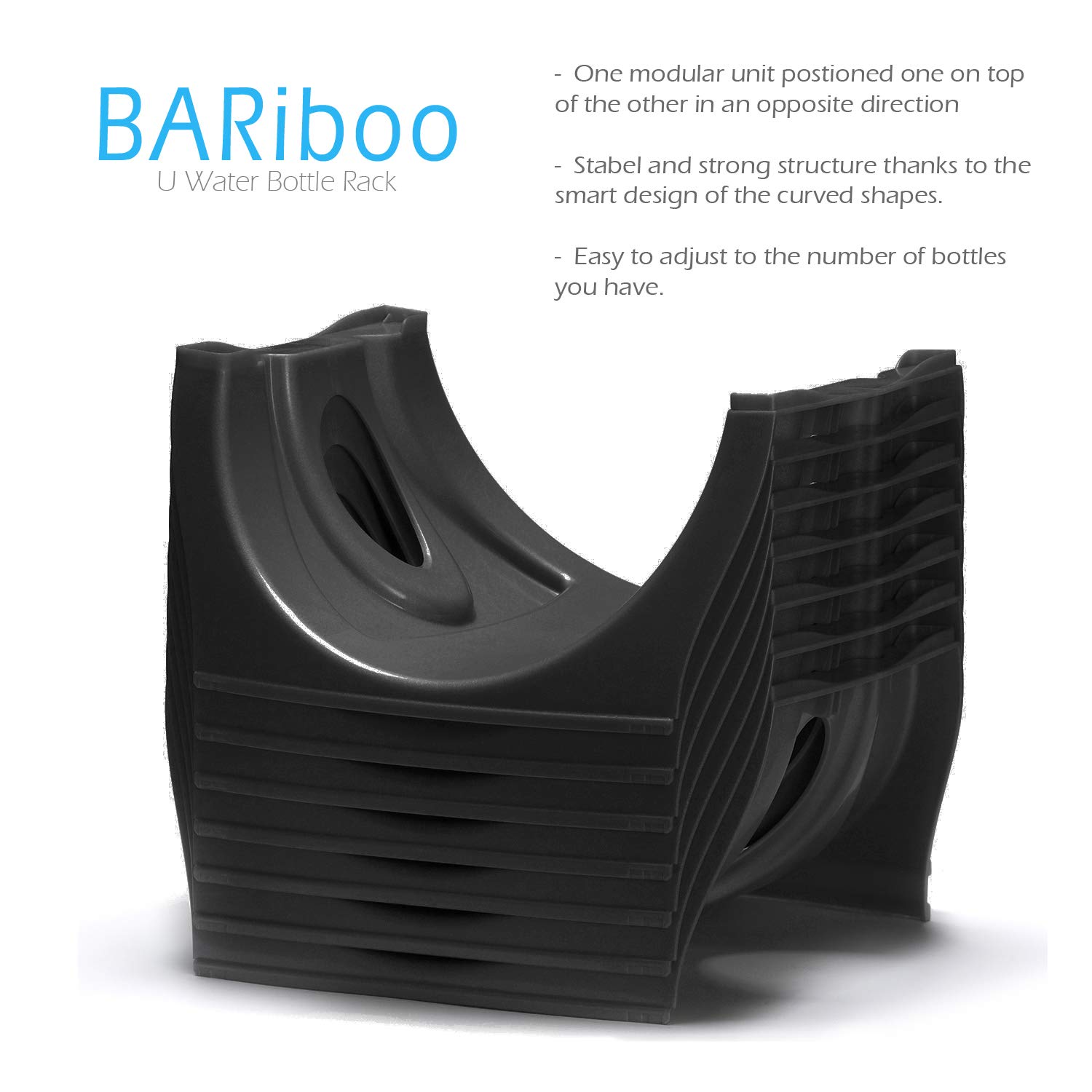 Amazon.co.jp: Bariboo 積み重ね可能なウォーターボトル収納ラック