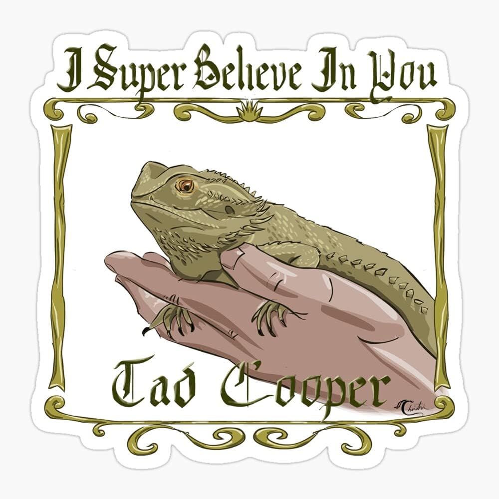 I Super Believe in You Tad Cooper Christmas Stickers Cute Aesthetic Waterproof Vinyl Sticker for Kids Teens Adults Water Bottle Laptop Phone Skateboard Snowboard Helmet Bike Car Decals Decor