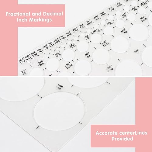 Miniatura 4 de Tamaki Plantillas circulares redondas para dibujar plantillas de encofrado de edificios de oficinas y escuelas, tamaño grande y pequeño, paquete de 3