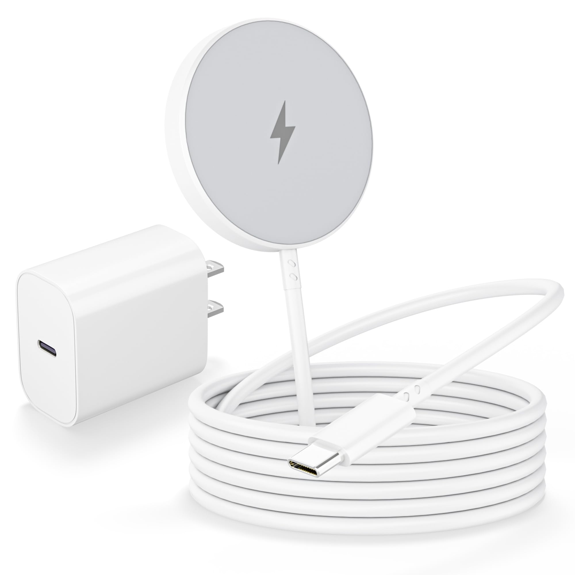 Magnetic Wireless Charger for iPhone Apple MFi Certified 6FT Apple Mag-Safe Charger Cable Wireless Charging Pad with USB