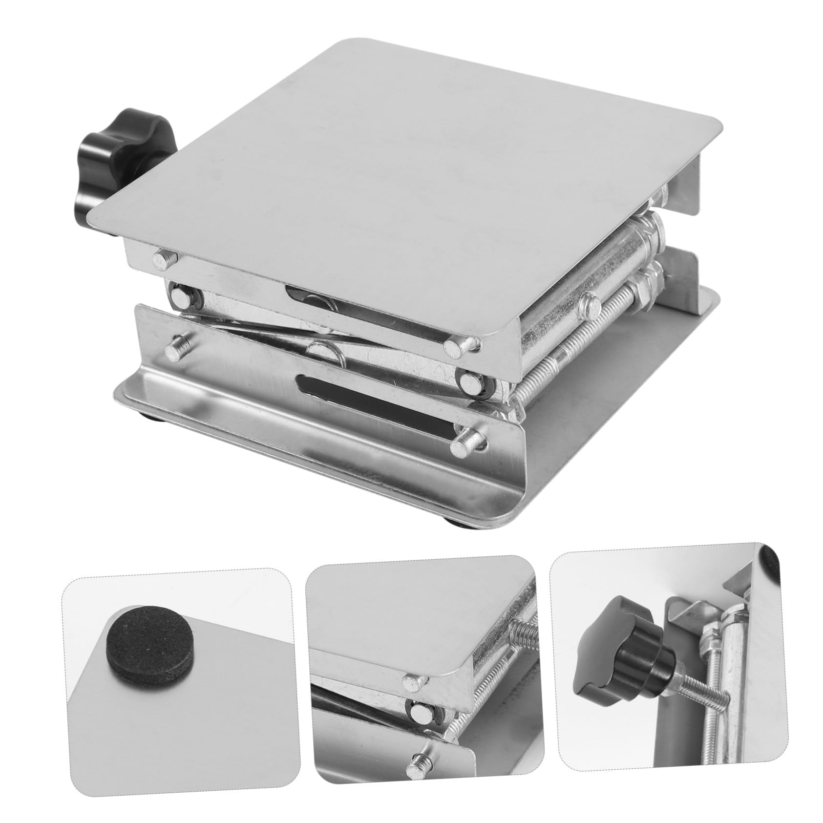 Piattaforma Elevatrice in Acciaio Inox per Laboratorio Supporto per Strumenti e Contenitori Sollevatore Jack Robusto e Pratico per Esperimenti Fisici e Biologici