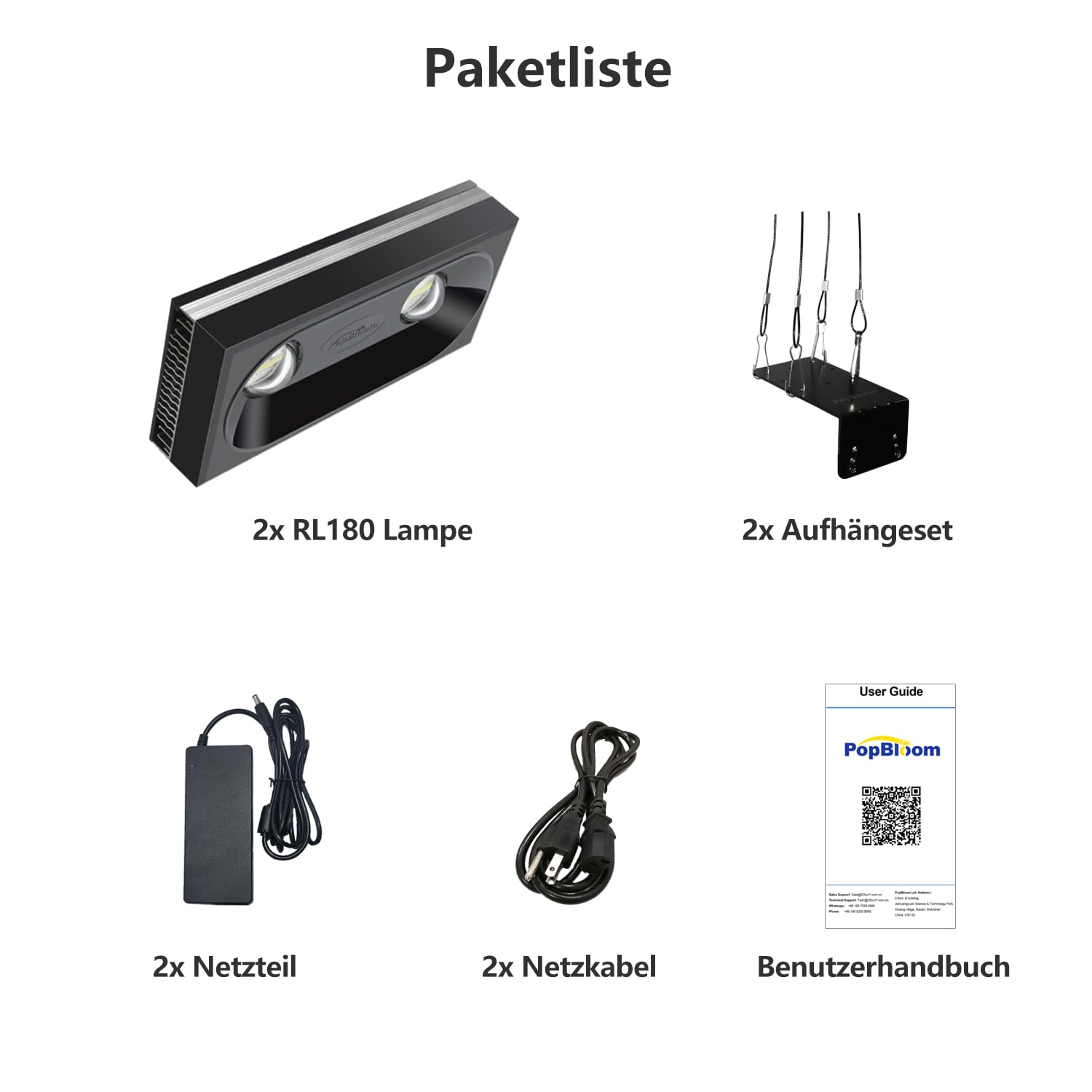 PopBloom RL180 WiFi Meerwasser LED 180W, Salzwasser LED Beleuchtung für Reef Coral Fish Wasserpflanzen Salzwasser Aquarium,APP unterstützt Deutsch (2 Lampen mit Hängeset)