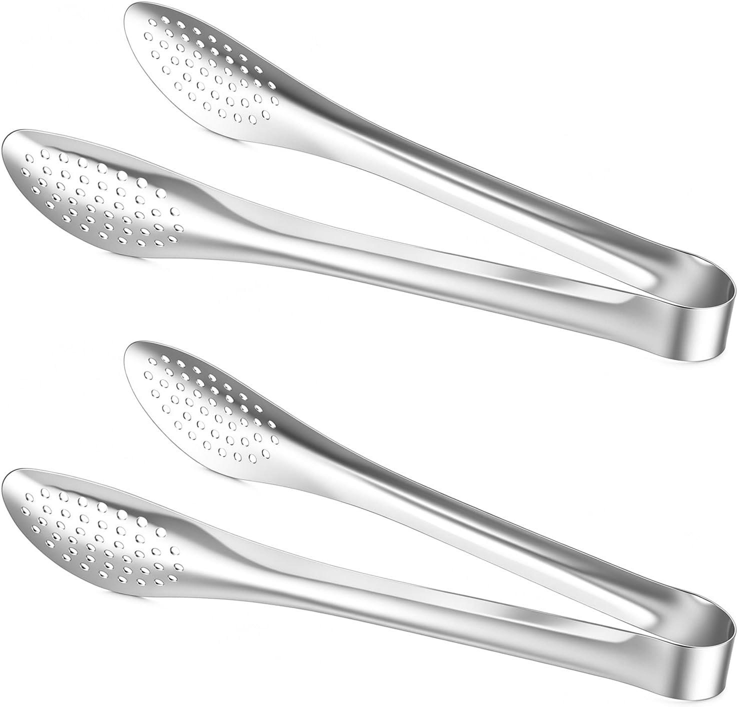 2PCS Stainless Steel Food Serving Tongs, Salad Tongs (9.6 Inch)