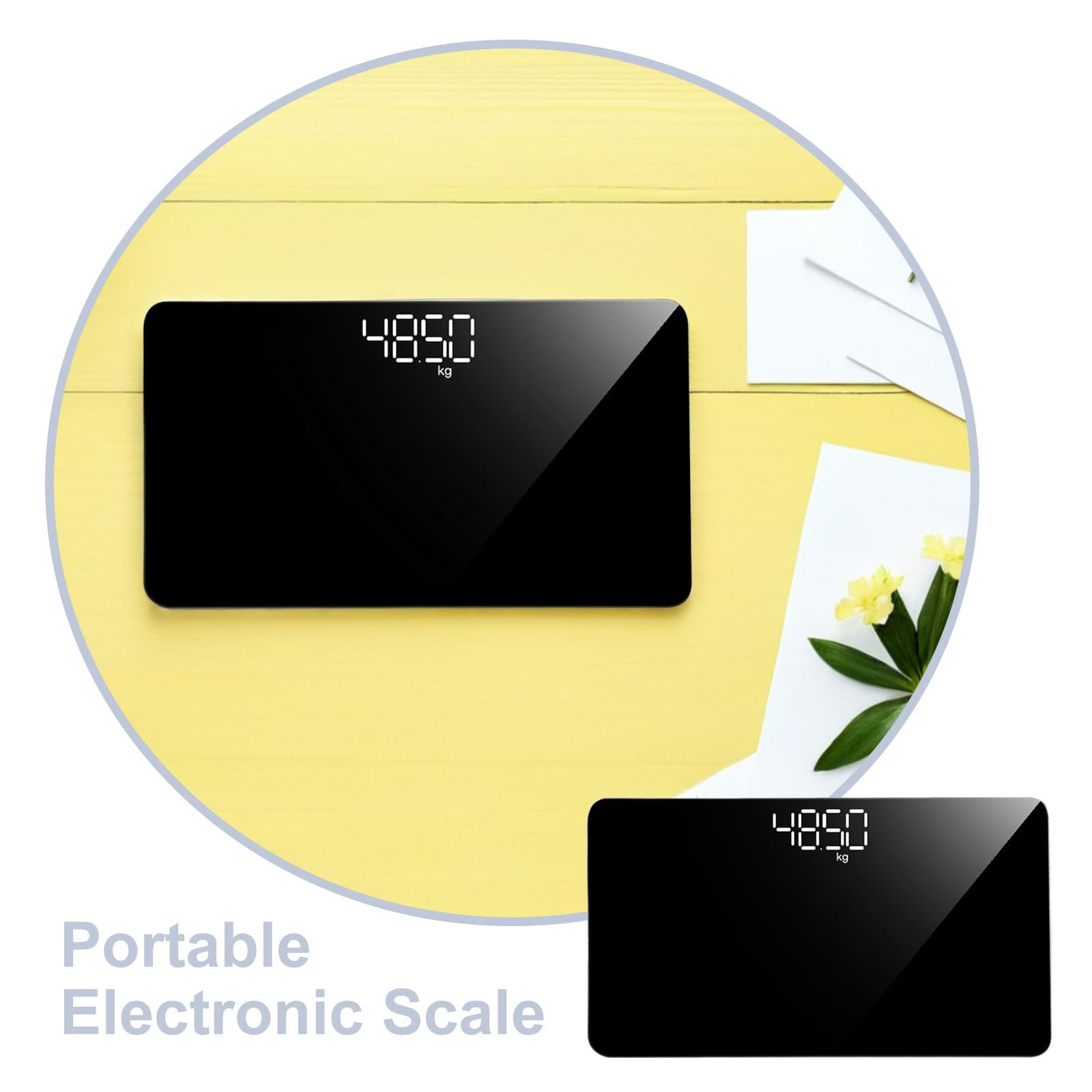 Zerodeko Bilancia Portatile Pesapersone Display Digitale e Design Compatto in Vetro Temperato per Controllo Peso a in casa Ufficio Colore Casuale