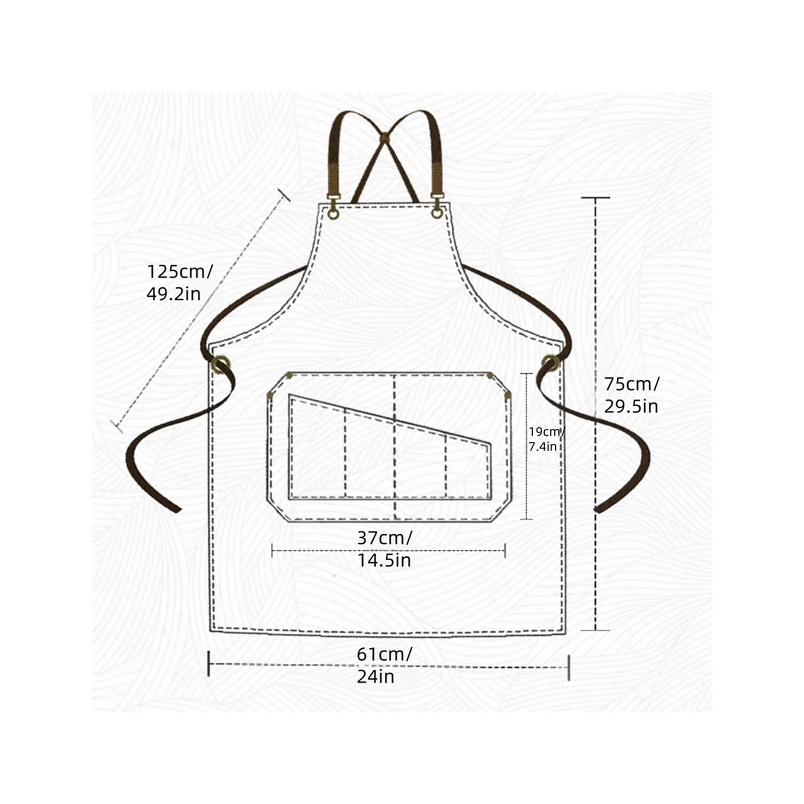 Tela Grembiuli Grembiule da cuoco 1 pezzo for uomo e donna con grandi tasche multifunzionali, incrocio in tela di cotone sul retro