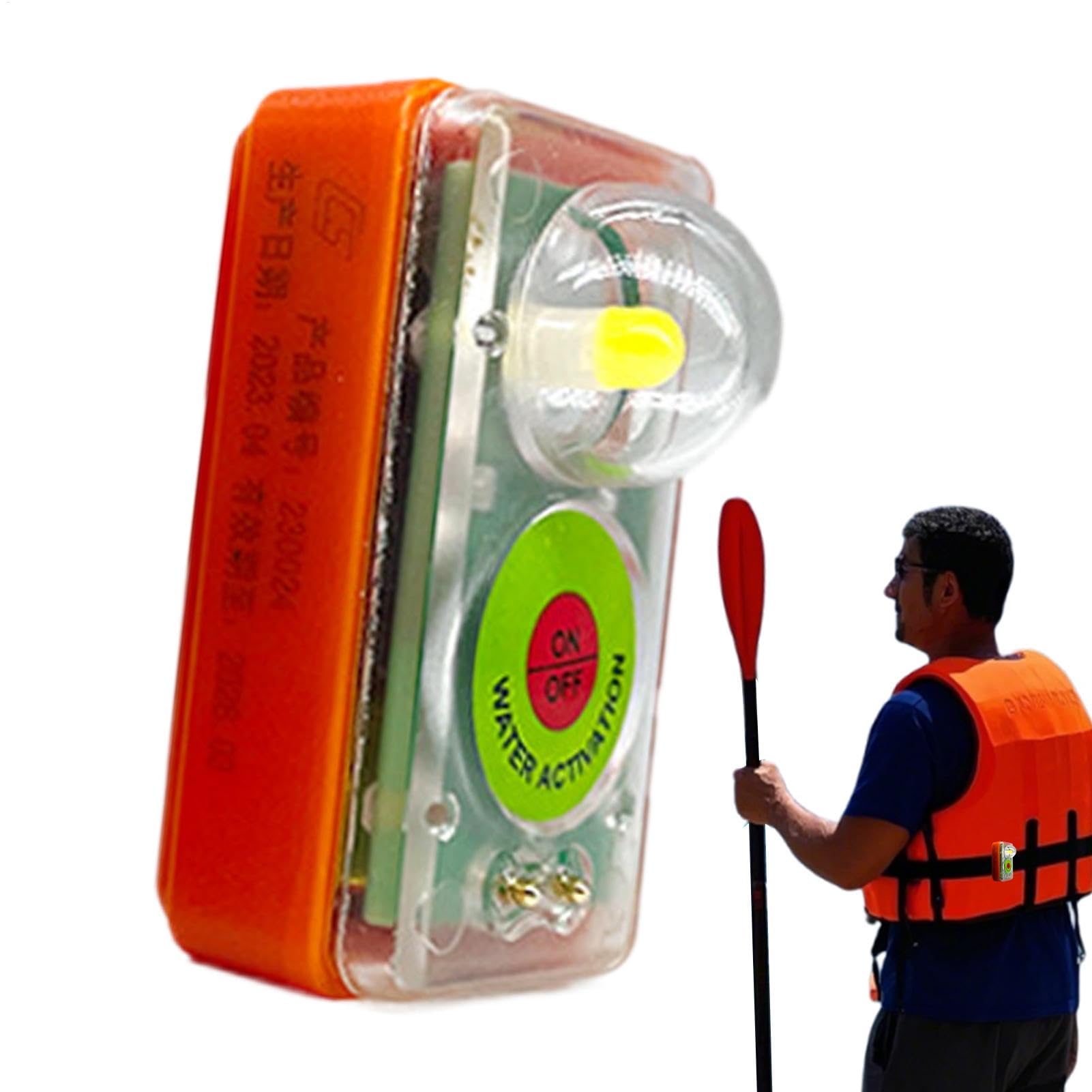 LETROBILES LED Lumière activée par l'eau - Locateur de survie automatique portable - Équipement de sauvetage à faisceau haute intensité, dispositif de sécurité maritime