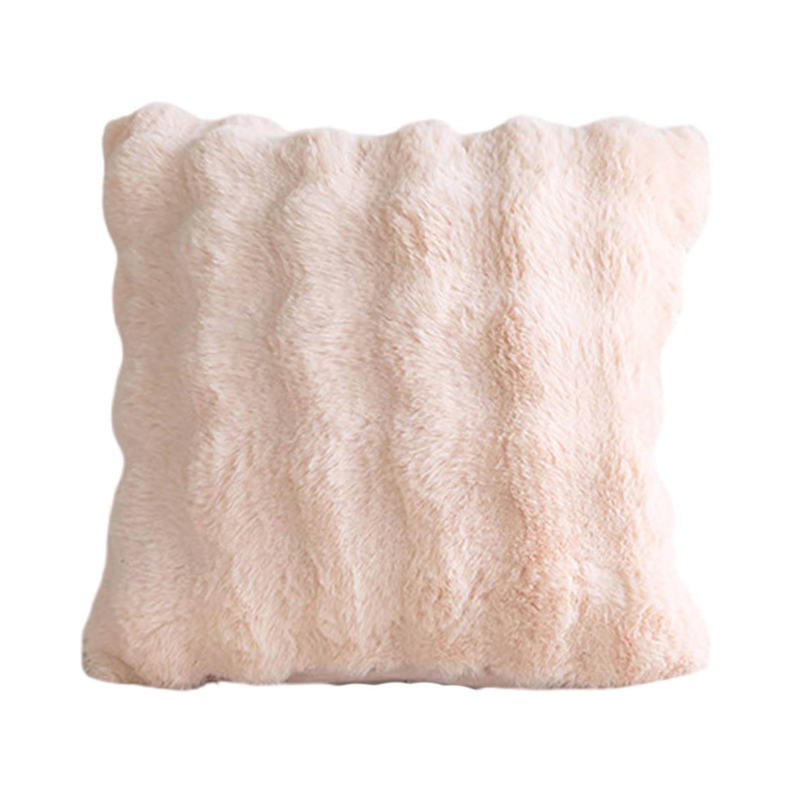 Jazuaiao To Touch Faux Rabbits Furs Cushions Case, Bubble Velvets Throw Pillow Cover for Lounges Fashion Statement