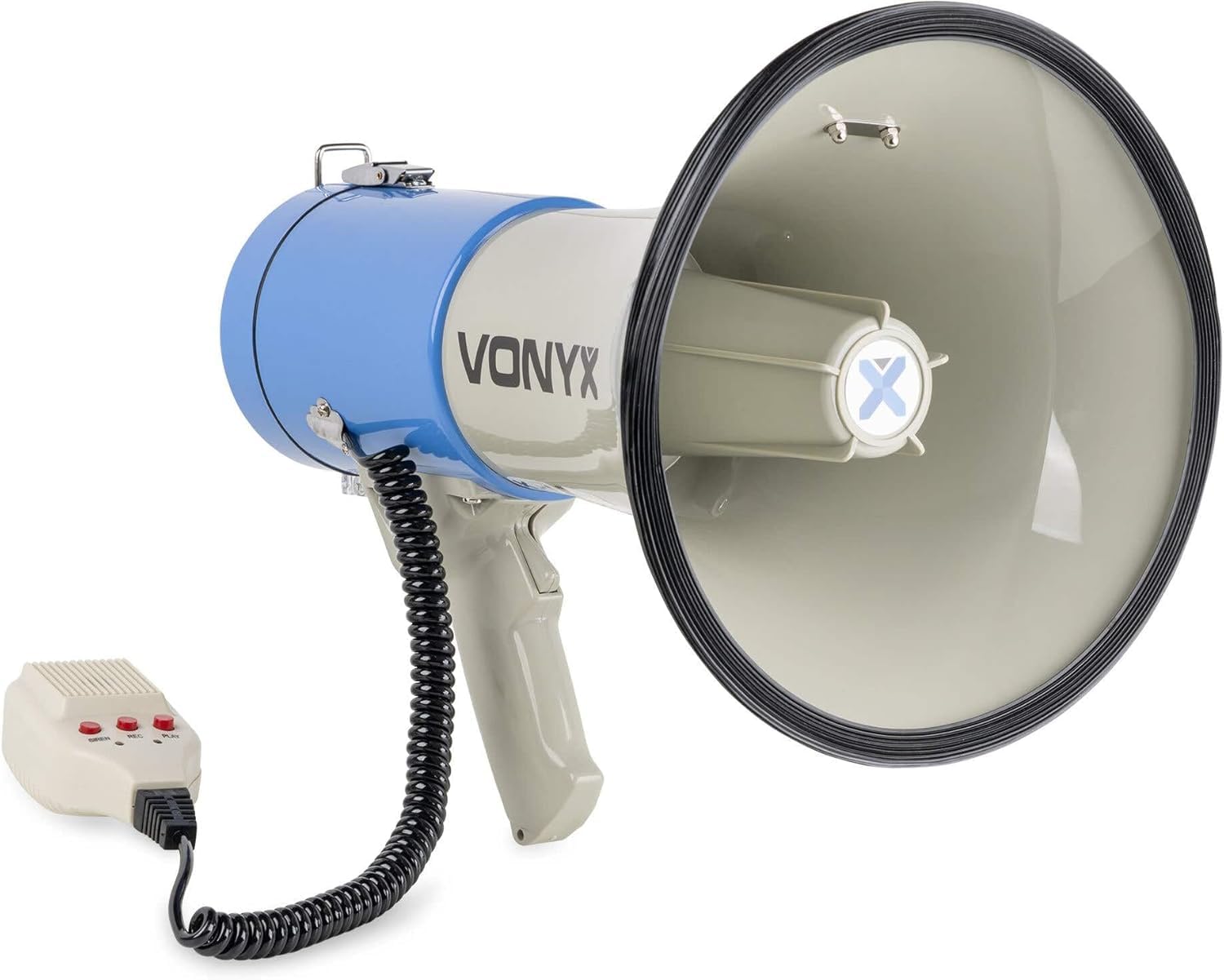 VONYX MEG060 Kit Mégaphone Professionnel 60W - Batterie Lithium-ION Rechargeable, Idéal pour Les Déplacements en Manifestations ou Matchs