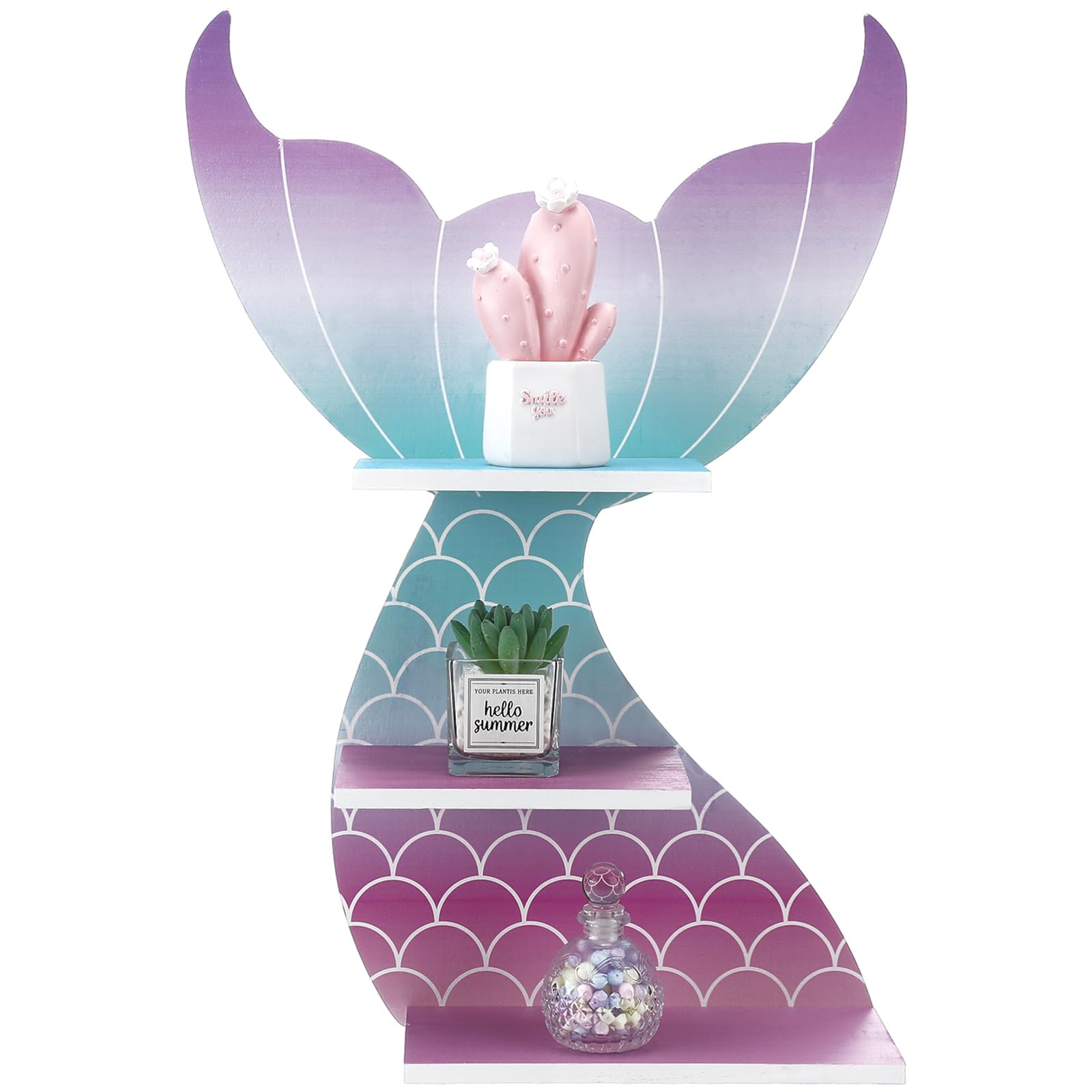 Mermaid Wall Decor Shelf Wooden Bedroom Hanging Mermaid Shelf Wall