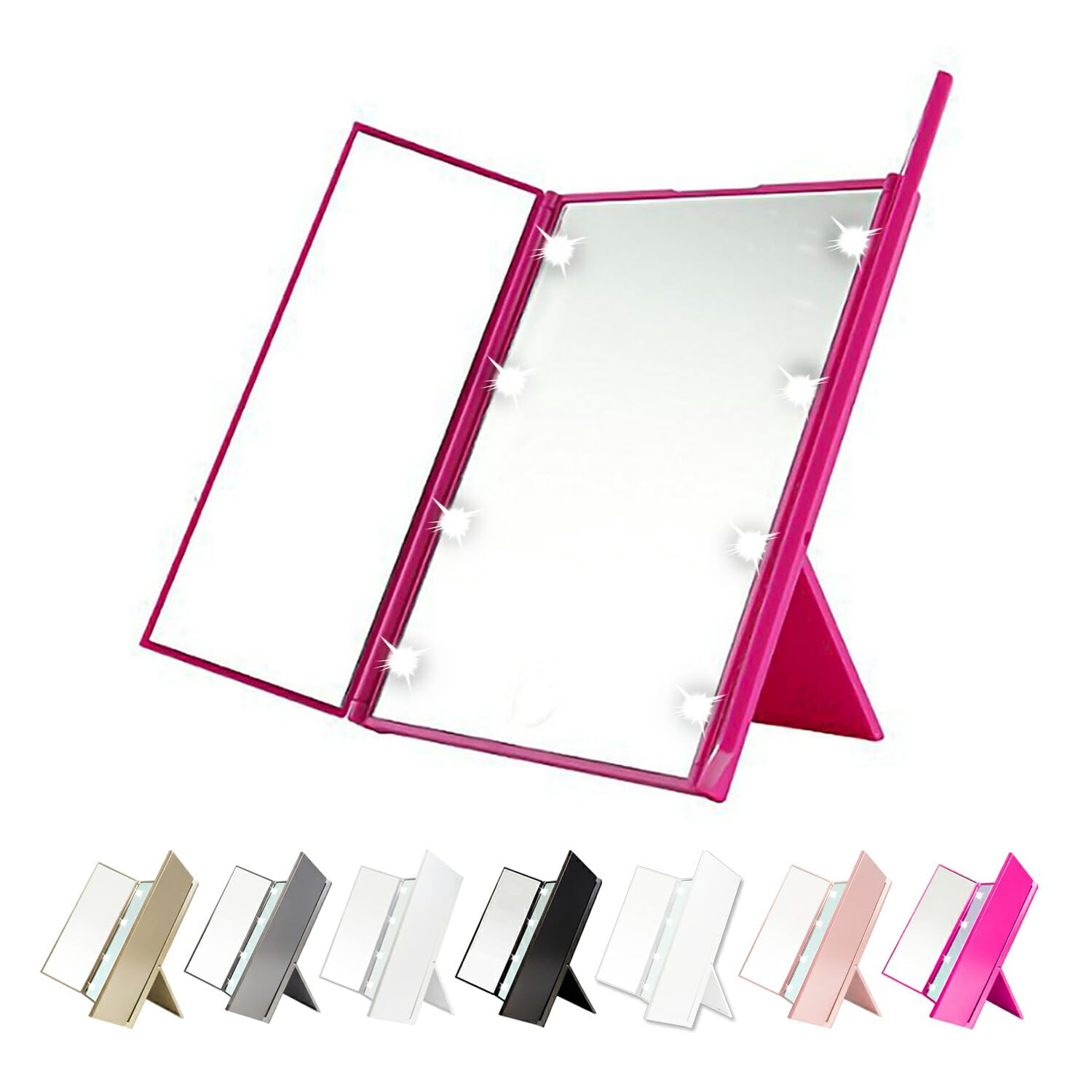 Amazon.co.jp: Risa 三面鏡 卓上 黒 白 ピンク ローズゴールド 女優