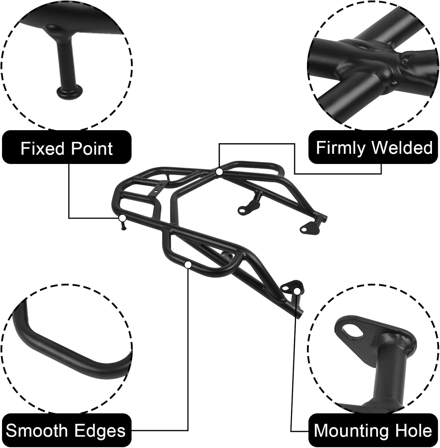 Motorcycle Rear Luggage Rack Replacement for Yamaha XT250 2008-2025 Tail Luggage Rack Cargo Storage Carrier(Black)
