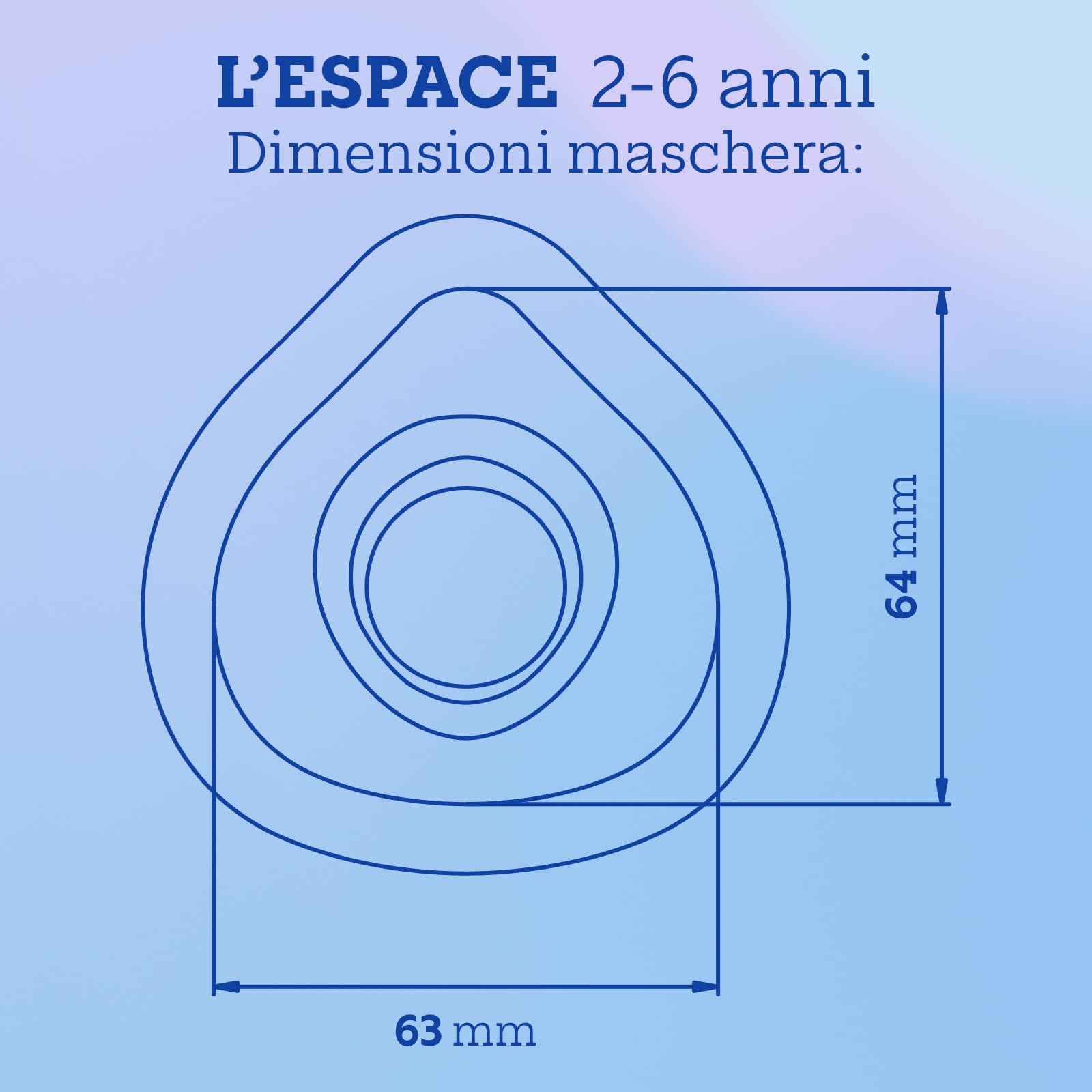 Air Liquide Healthcare, L'ESPACE, Camera Distanziatrice con Maschera Pediatrica, per Bambini dai 2 ai 6 Anni, Distanziatore per Inalatori, Adatto al Trattamento dell'Asma,Compatibilità Universale