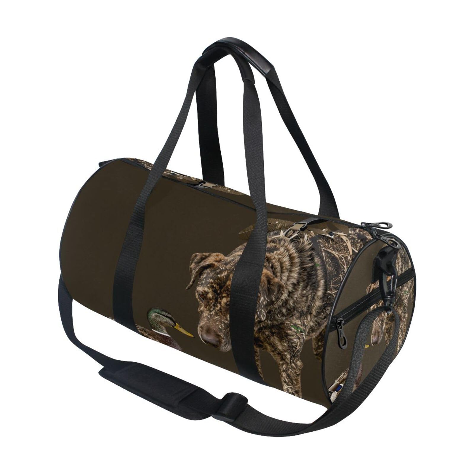 Bolsa de deporte redonda de camuflaje con bolsillo interior para cazadores de patos 7