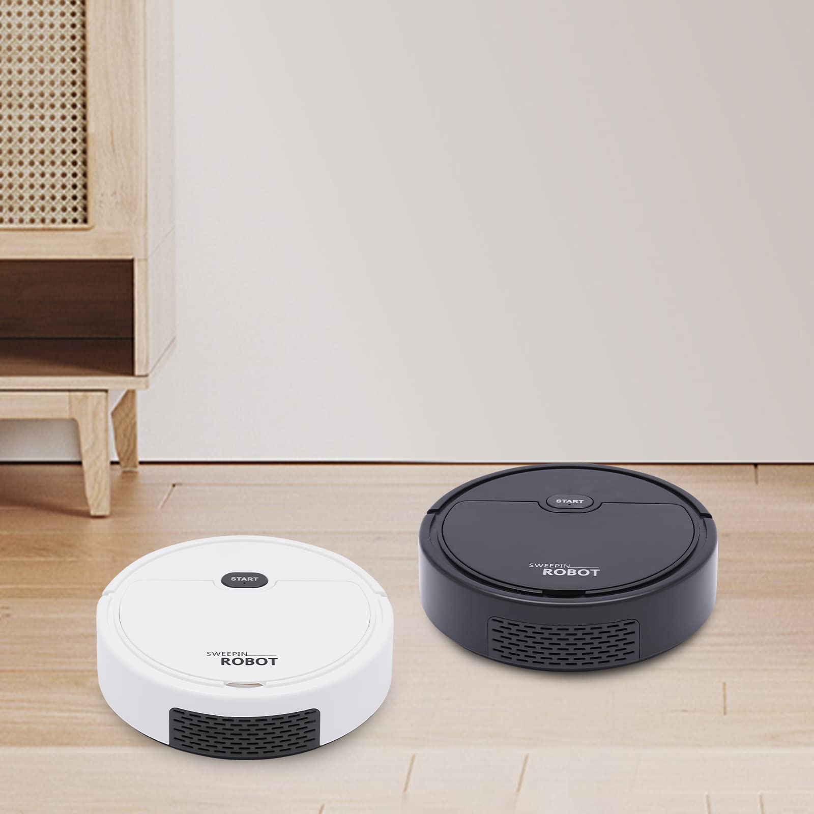 Aspirateur robot intelligent - Forte aspiration - Auto-chargé - Silencieux - Ultra fin - Fonction d'essuyage pour sols durs - Tapis et poils d'animaux de compagnie
