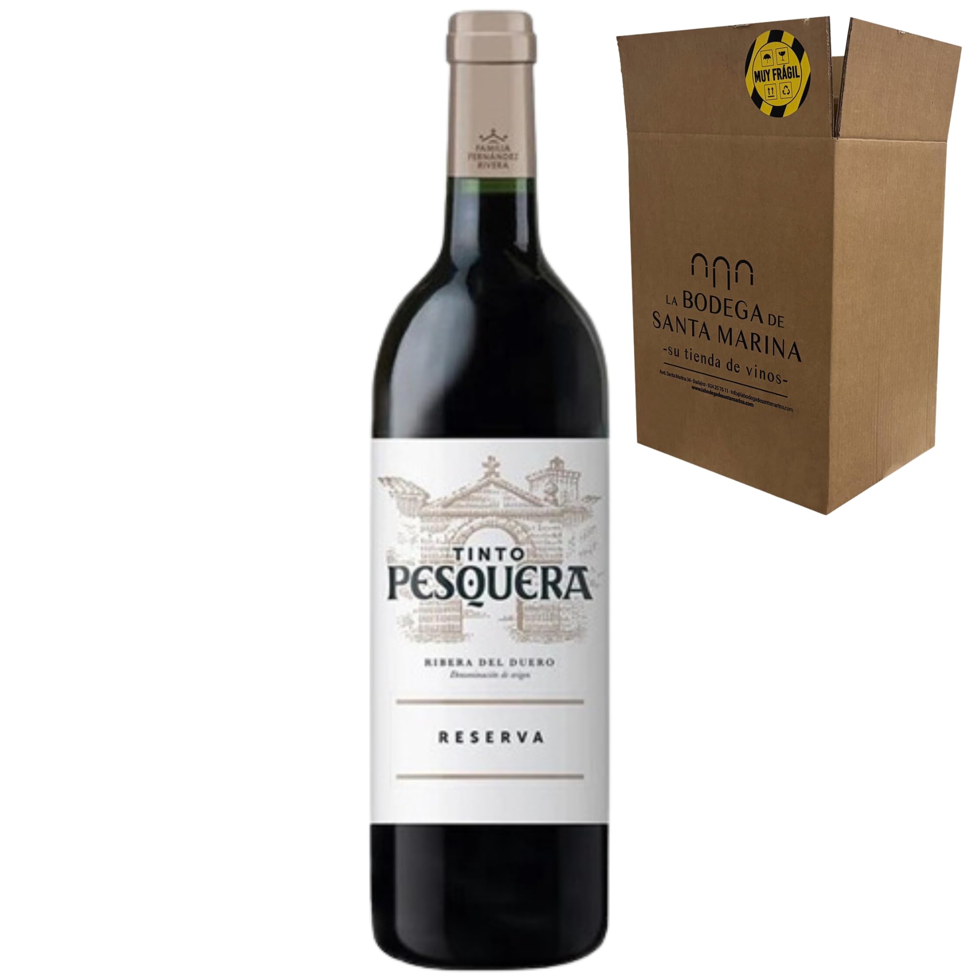 Pesquera Reserva - Vino Tinto Español - Denominación de Origen Ribera del Duero - 750ml - Elaborado con Tempranillo 100% - Maridar con Carnes y Quesos - 1 Botella 75cl