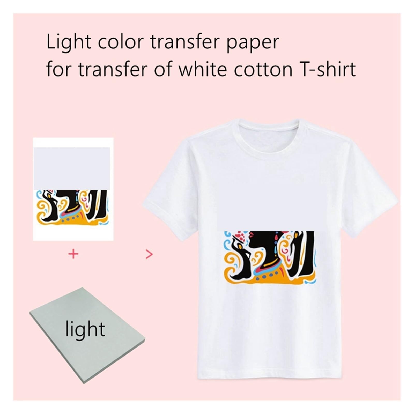 DAVBIR Camiseta Ligera Papel de sublimación producción de algodón de poliéster 8,26x11,7 "tamaño Exquisito Papel de Transferencia de Calor DIY Perfection (Color : 50 Sheets)