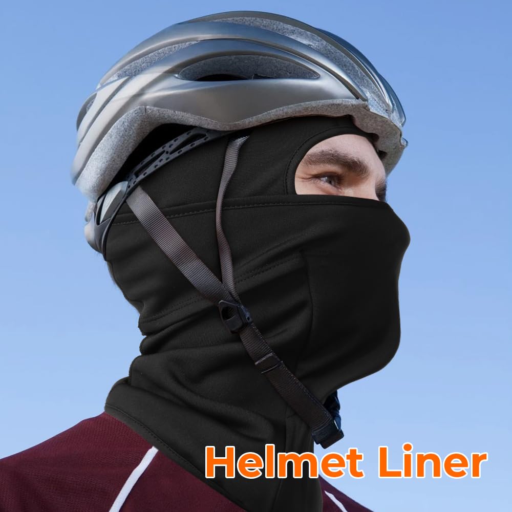 WTACTFUL 2Pieces Balaclava Face Ski Mask for Men, Winter Warm Thermal Full Face Cover Mask for Motorcycle Cycling Skiing Snowboarding Outdoor Black