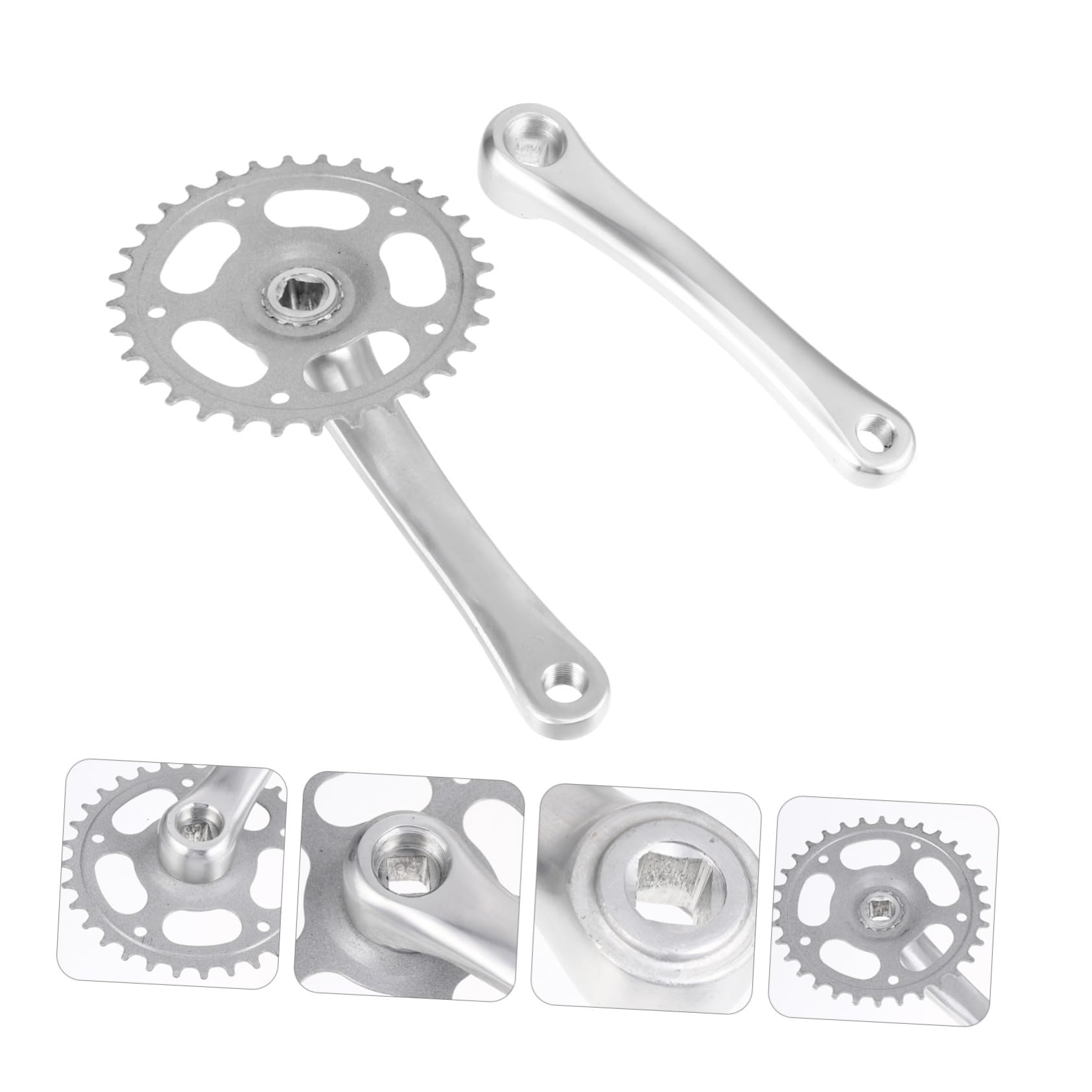 Toddmomy Guarnitura Mountain Bike Singola Alluminio Resistente Kit Pedivella Sostitutiva per Biciclette velocità Singola Facile da Installare e Durevole Accessori Compatibili per