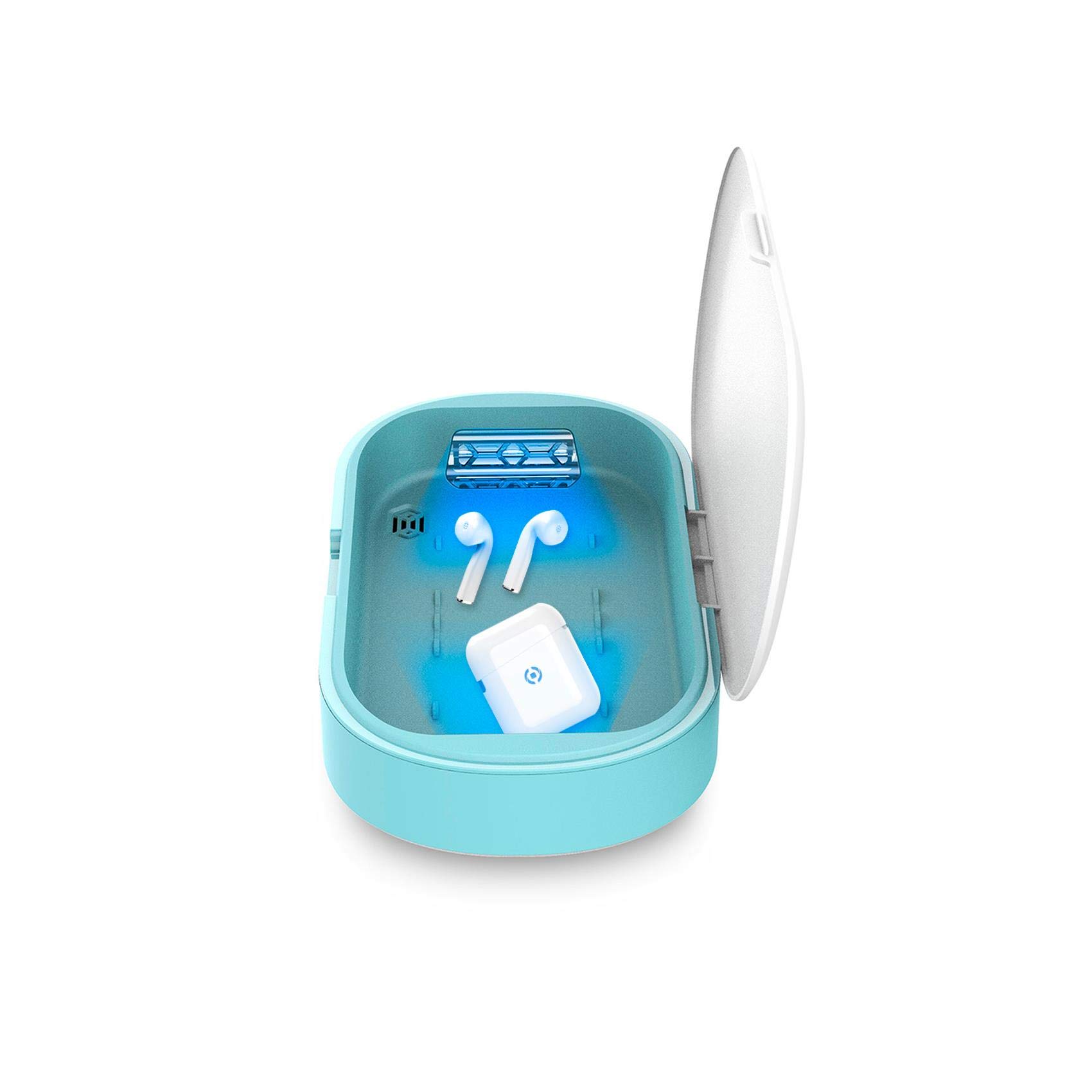 Celly Sterilizzatore UV Universale (certificazioni), Scatola disinfettante con Raggi UV-C e Funzione aromaterapia per Smartphone e Accessori, Orologi, Maschere, Guanti.